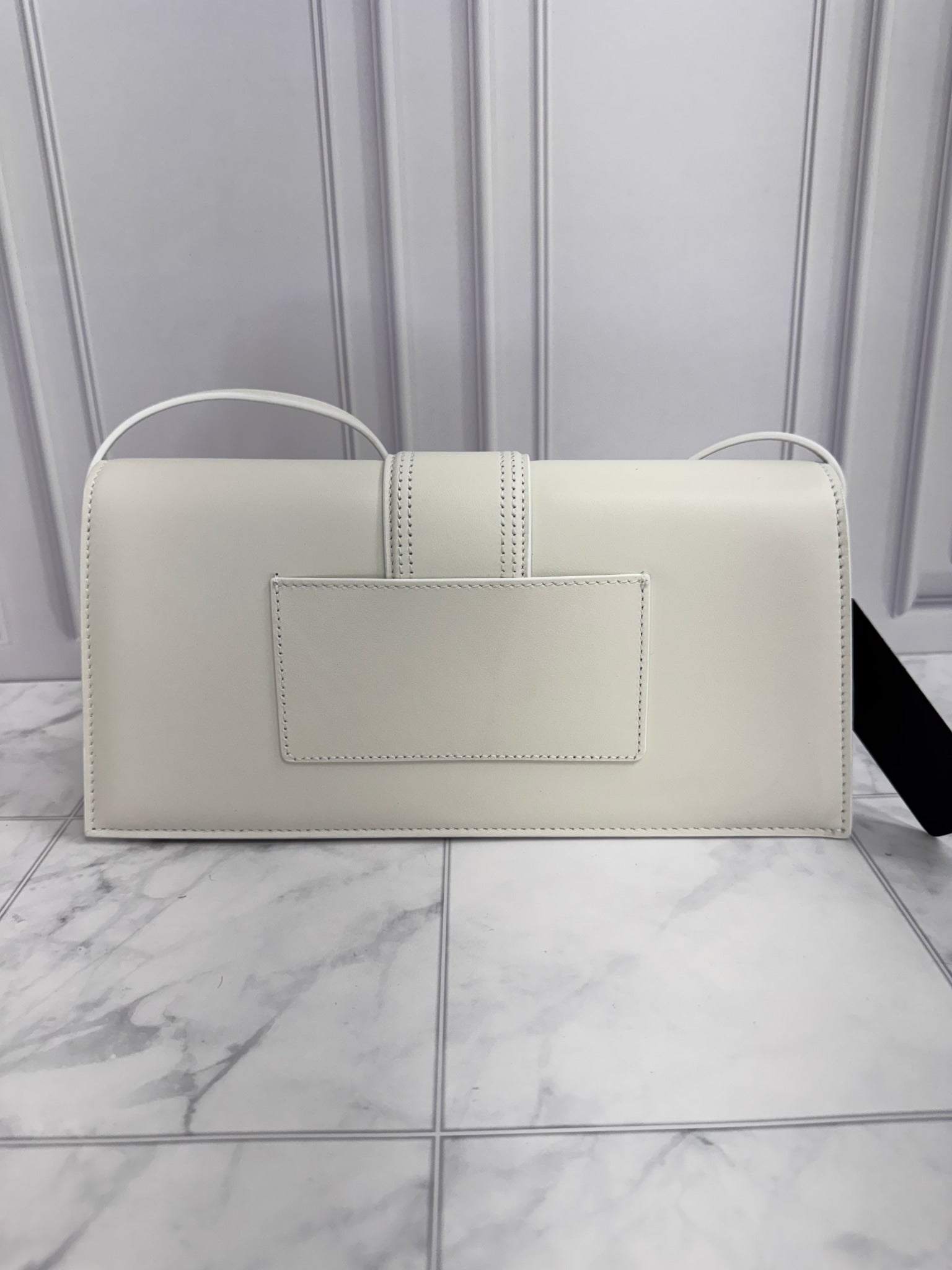 BRAND NEW Jacquemus White Leather Le Bambino Long Bag