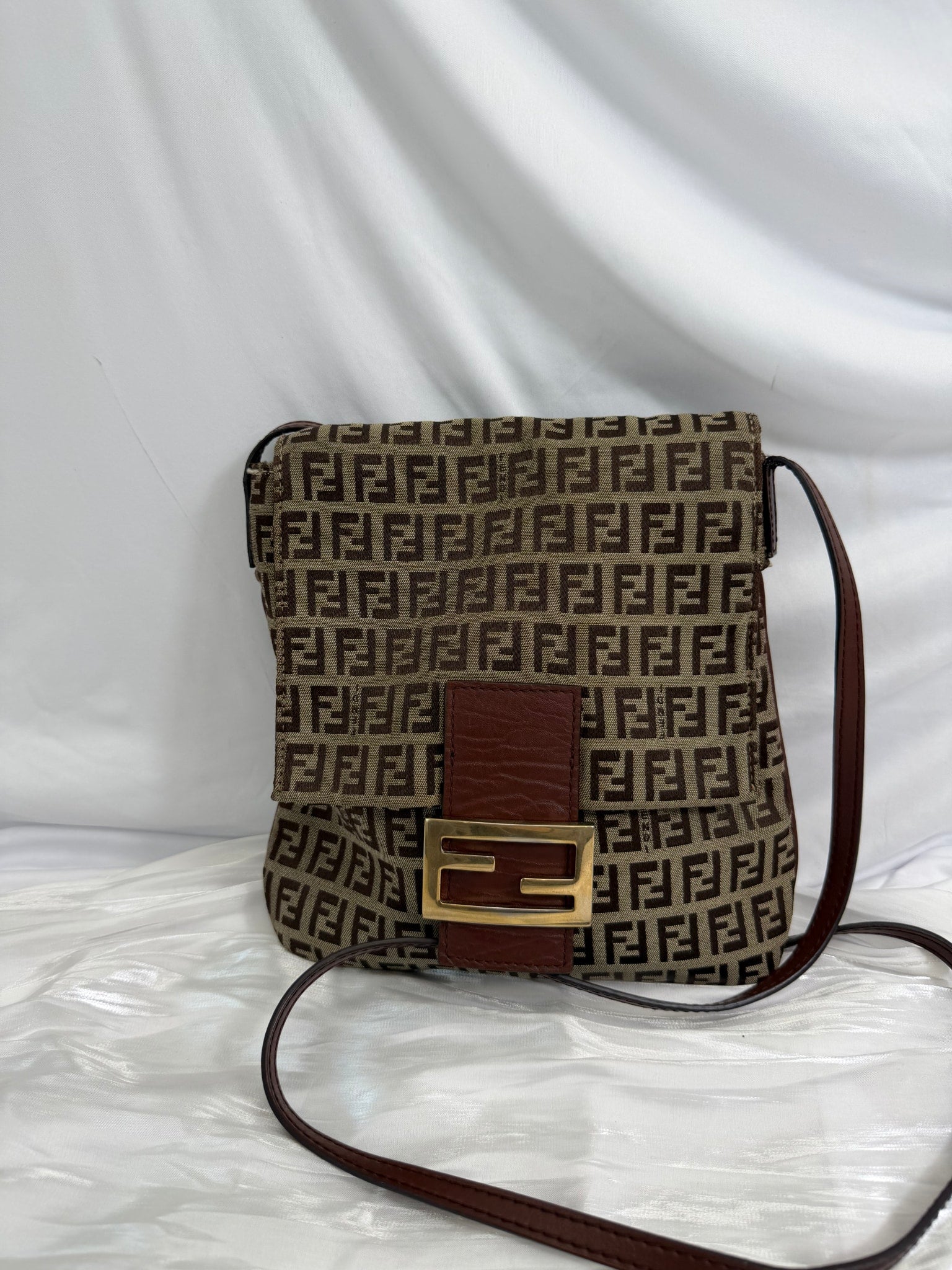Fendi Brown Zucchino Canvas Crossbody