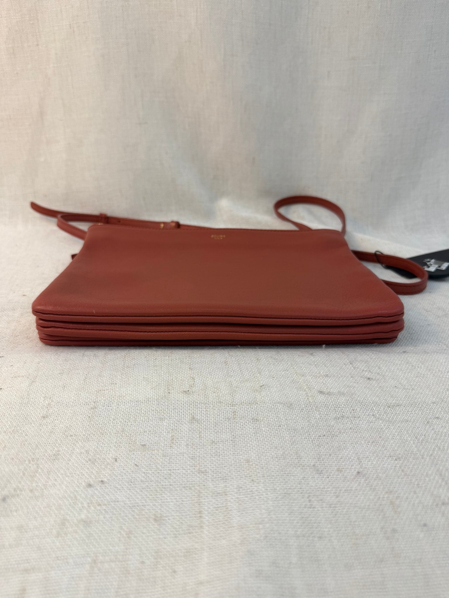 Celine Rust Leather Trio Crossbody Bag