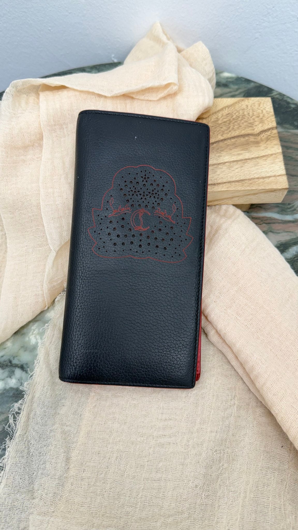 Christian Louboutin Black Leather Long Wallet