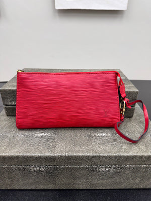 Louis Vuitton Red Epi Leather Pochette Accesories