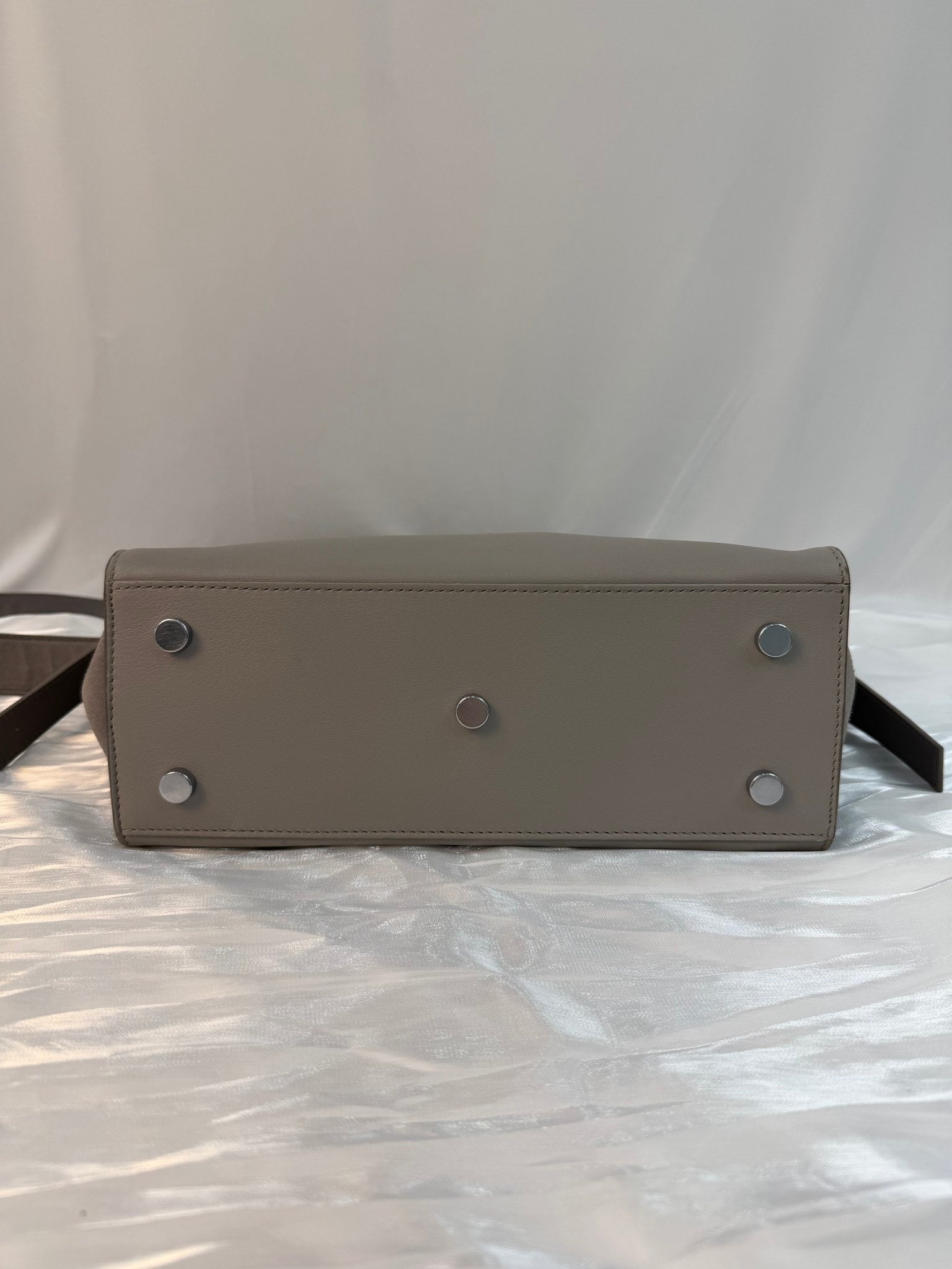 YSL Saint Laurent Gray Leather Downtown Cabas Handbag