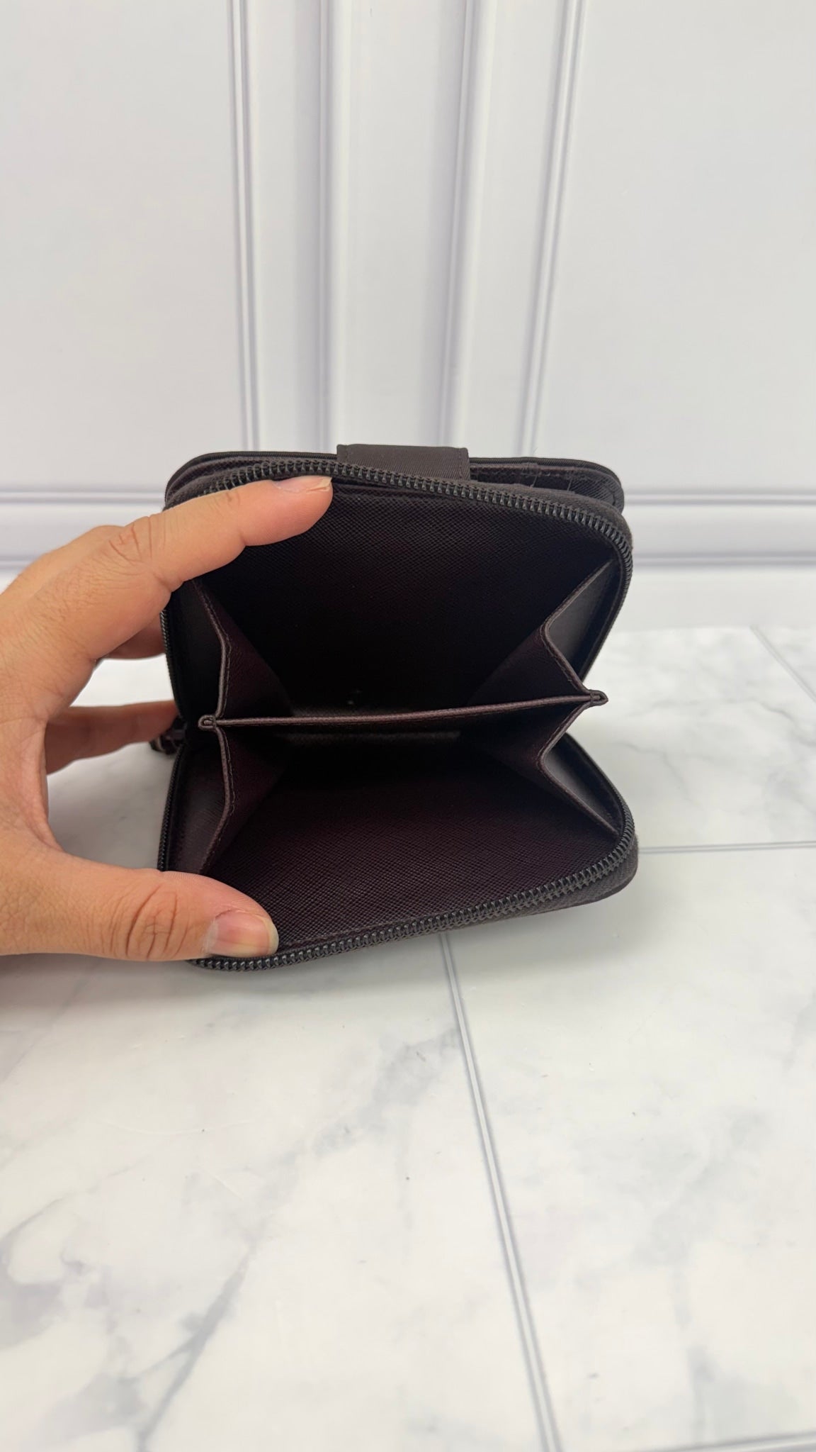 Prada Brown Nylon Compact Wallet 