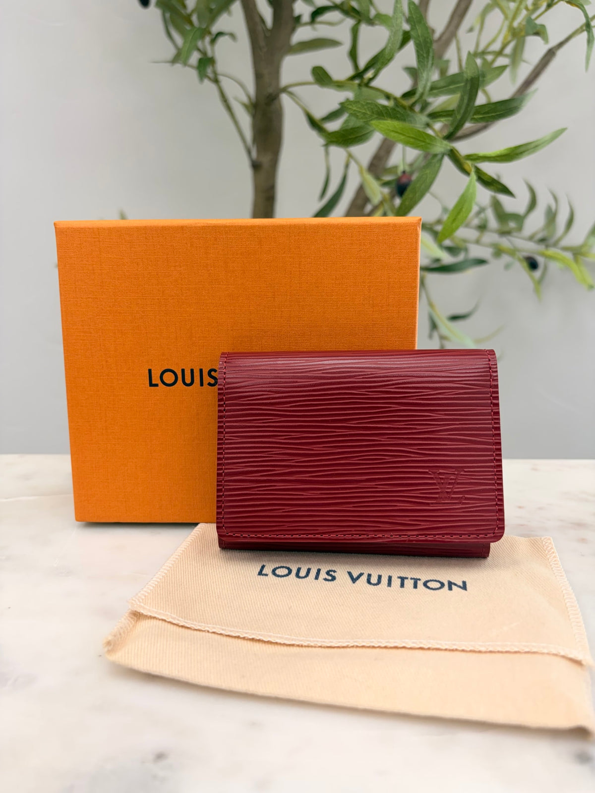 Louis Vuitton Red Epi Leather Card Case