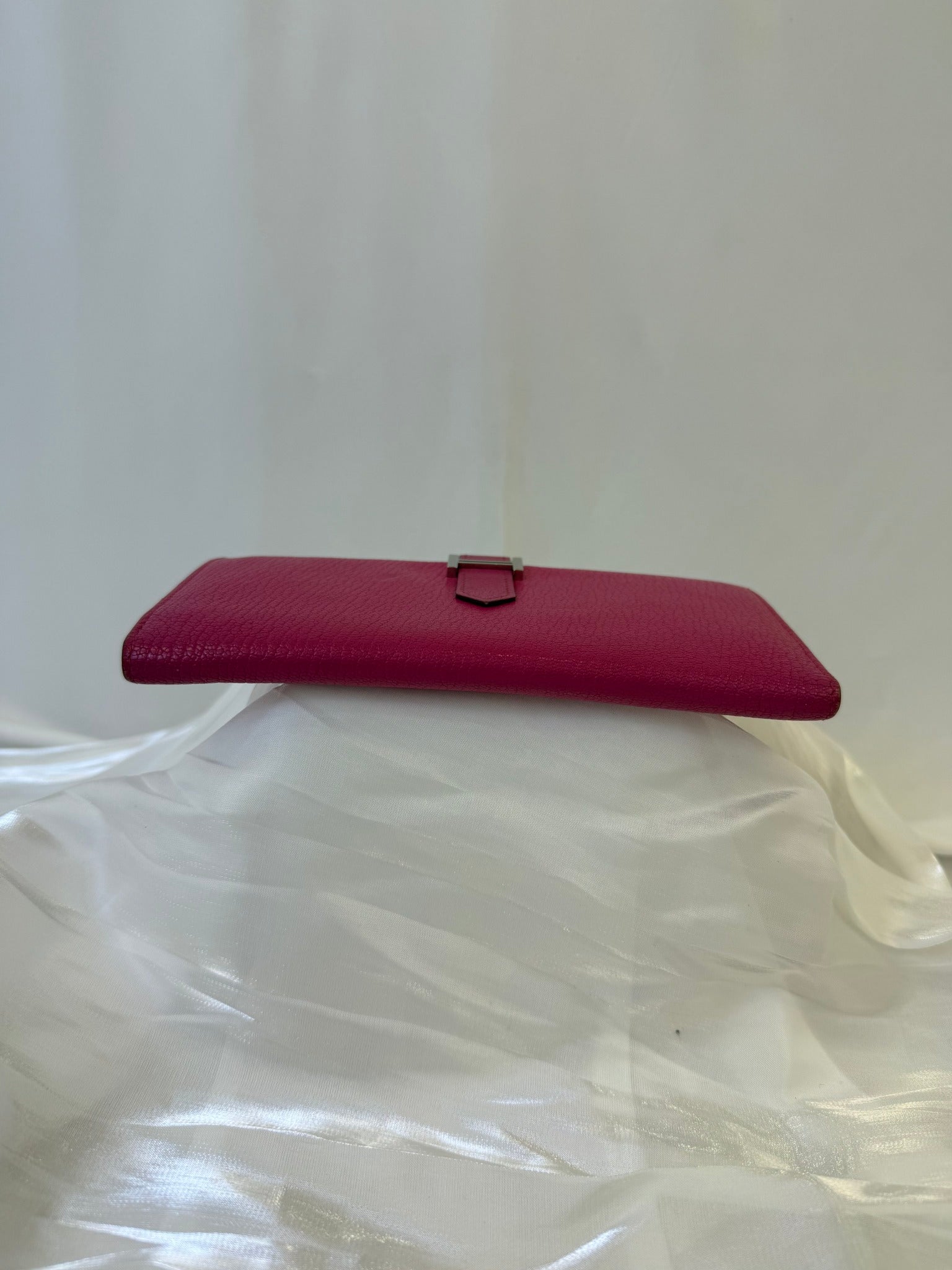 Hermes Pink Leather Bearn Wallet