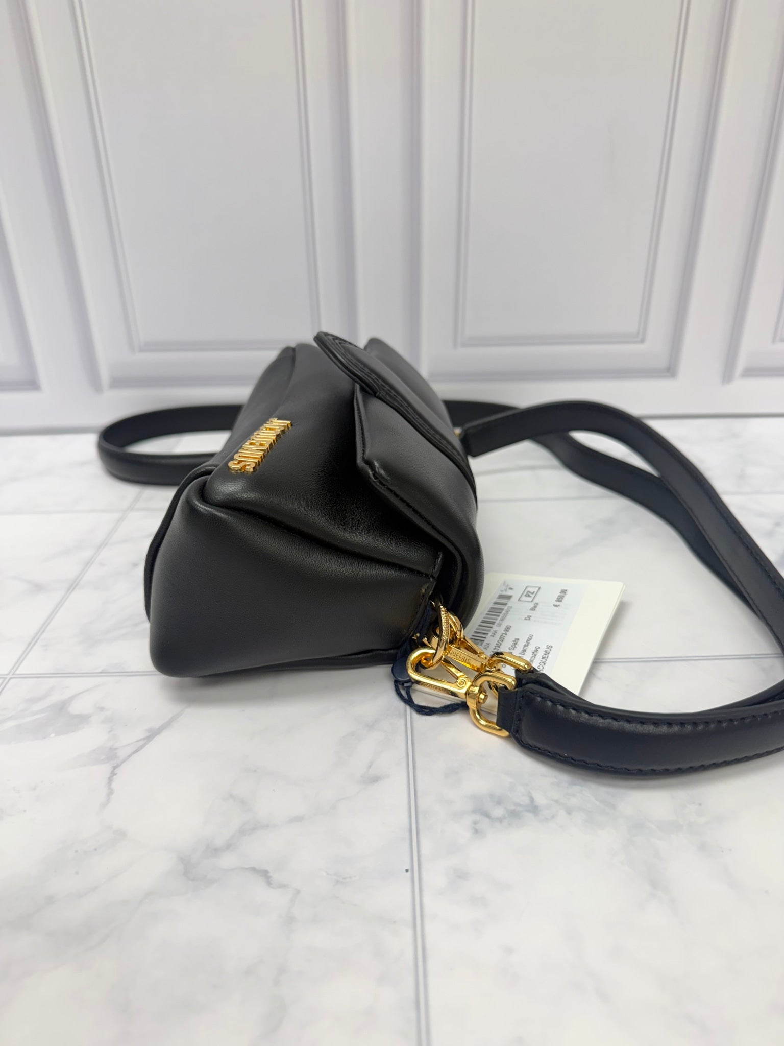 BRAND NEW - Jacquemus Black Lambskin Leather Le Petit Bambimou Bag 