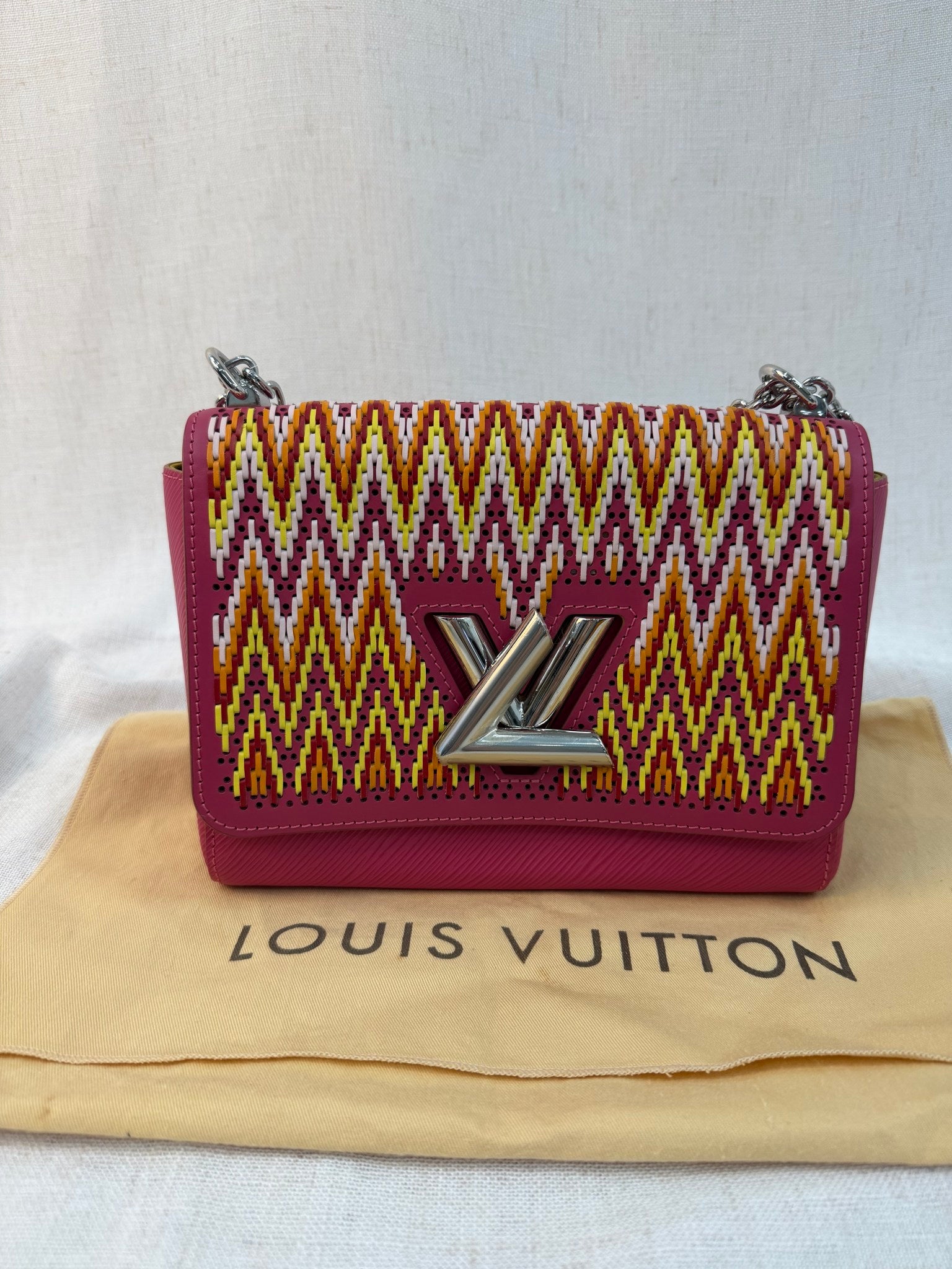 Louis Vuitton Pink Epi Leather Limited Edition Stitched Twist MM