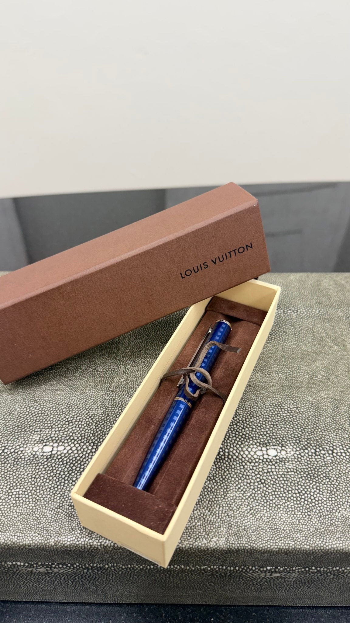 Louis Vuitton Blue Damier Jet Rack Ballpoint Pen