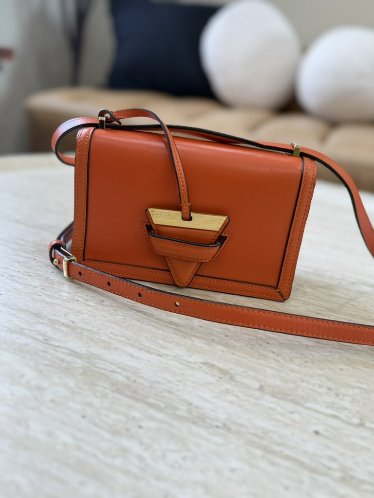 Loewe Orange Leather Barcelona Crossbody