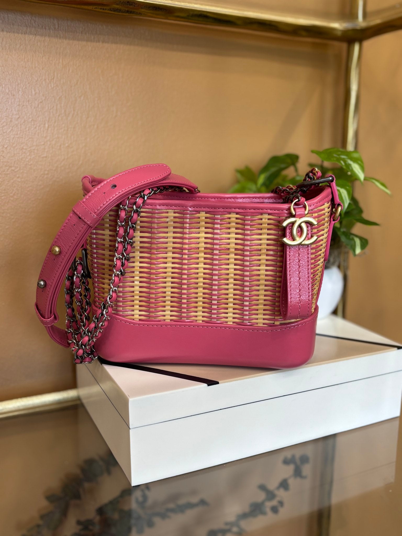 Chanel Pink Wicker Gabrielle Basket Bag
