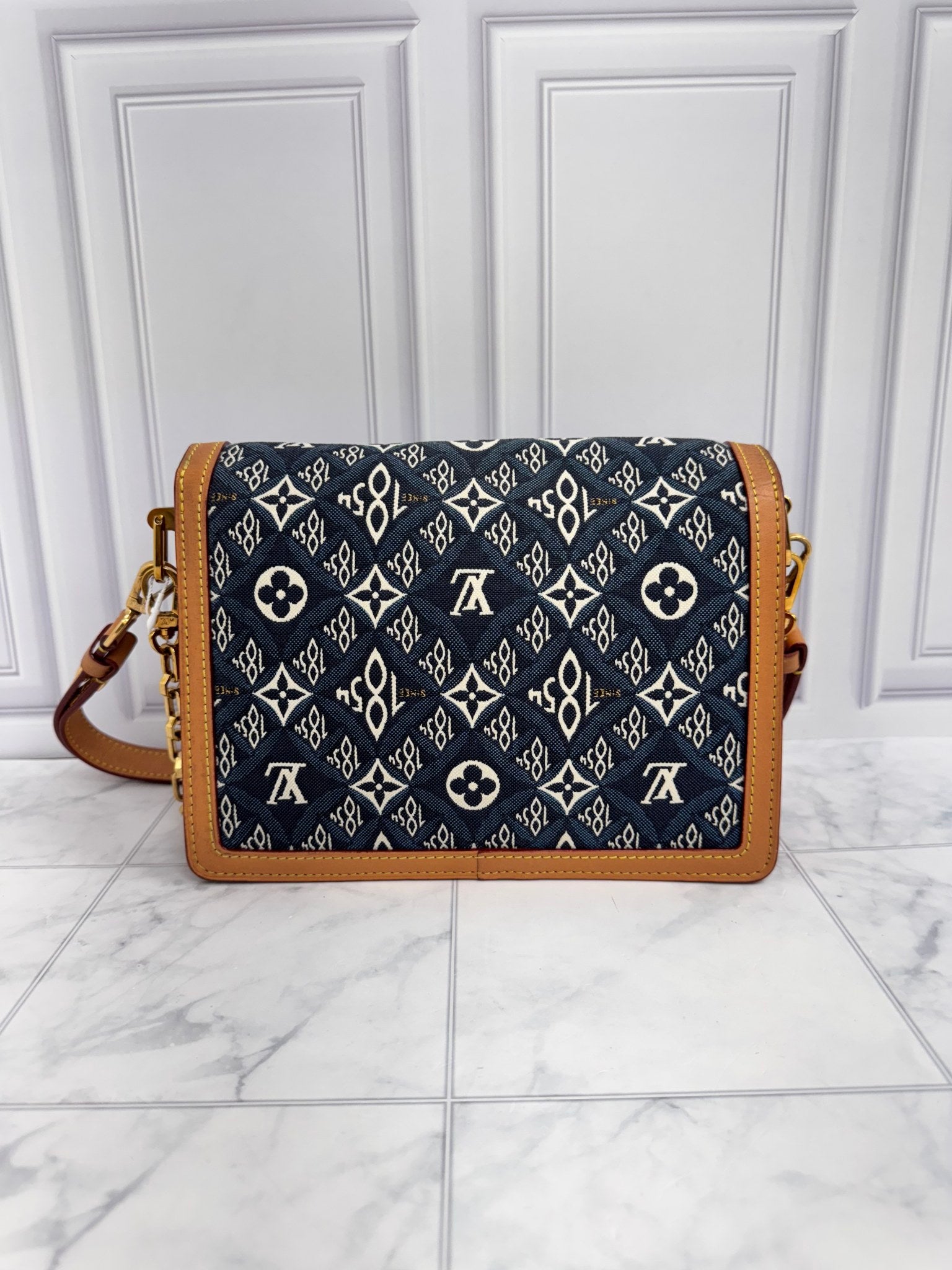Louis Vuitton Blue Jacquard Since 1854 Canvas Dauphine MM 