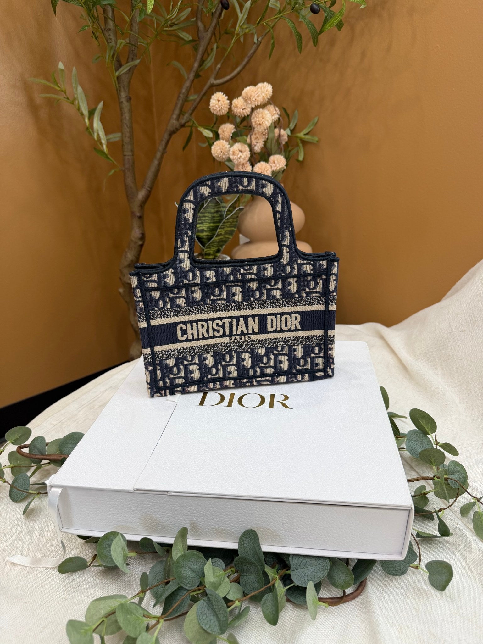 Christian Dior Blue Canvas Mini Book Tote 