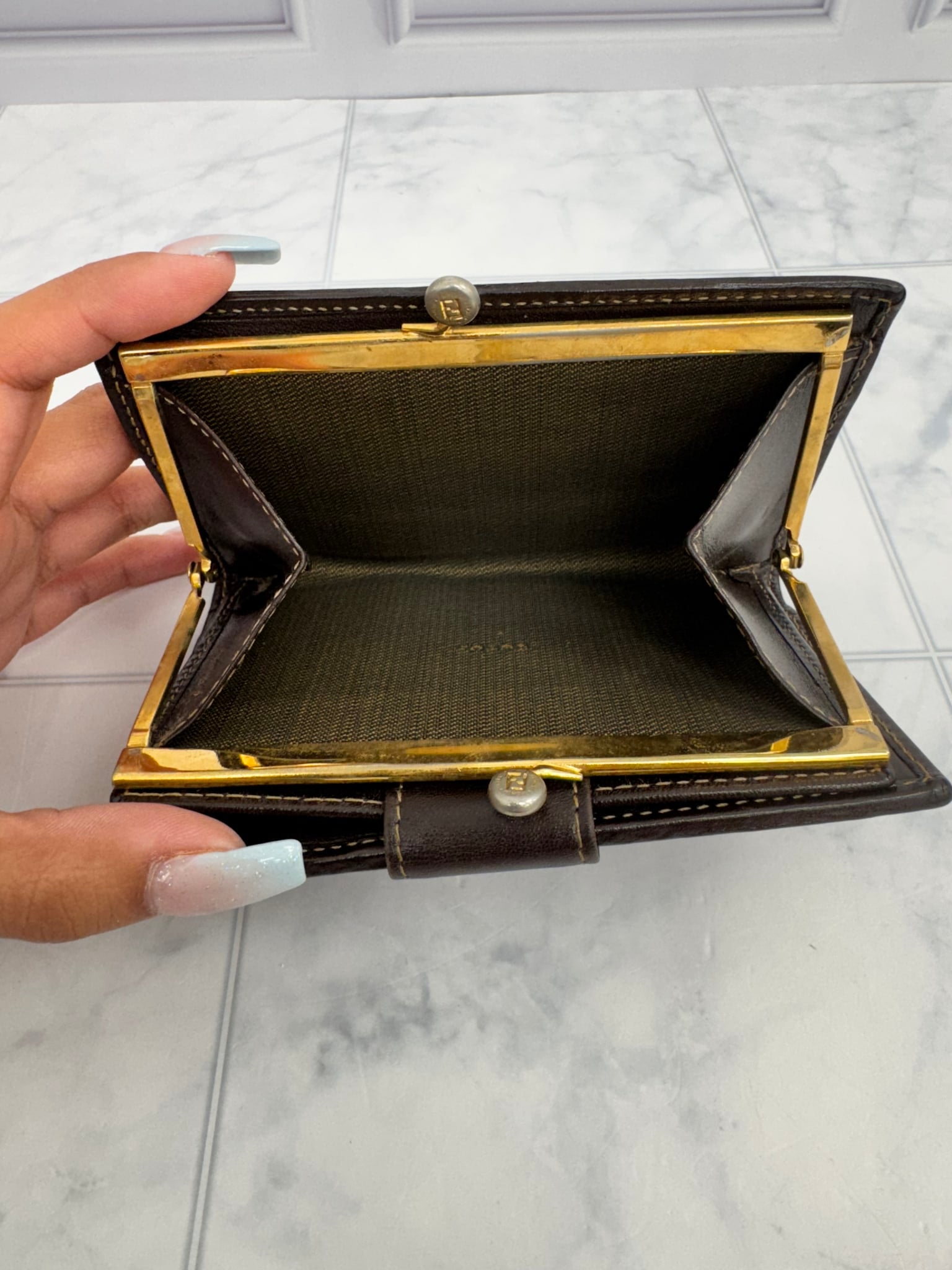 Fendi Brown Zucca Canvas French Wallet