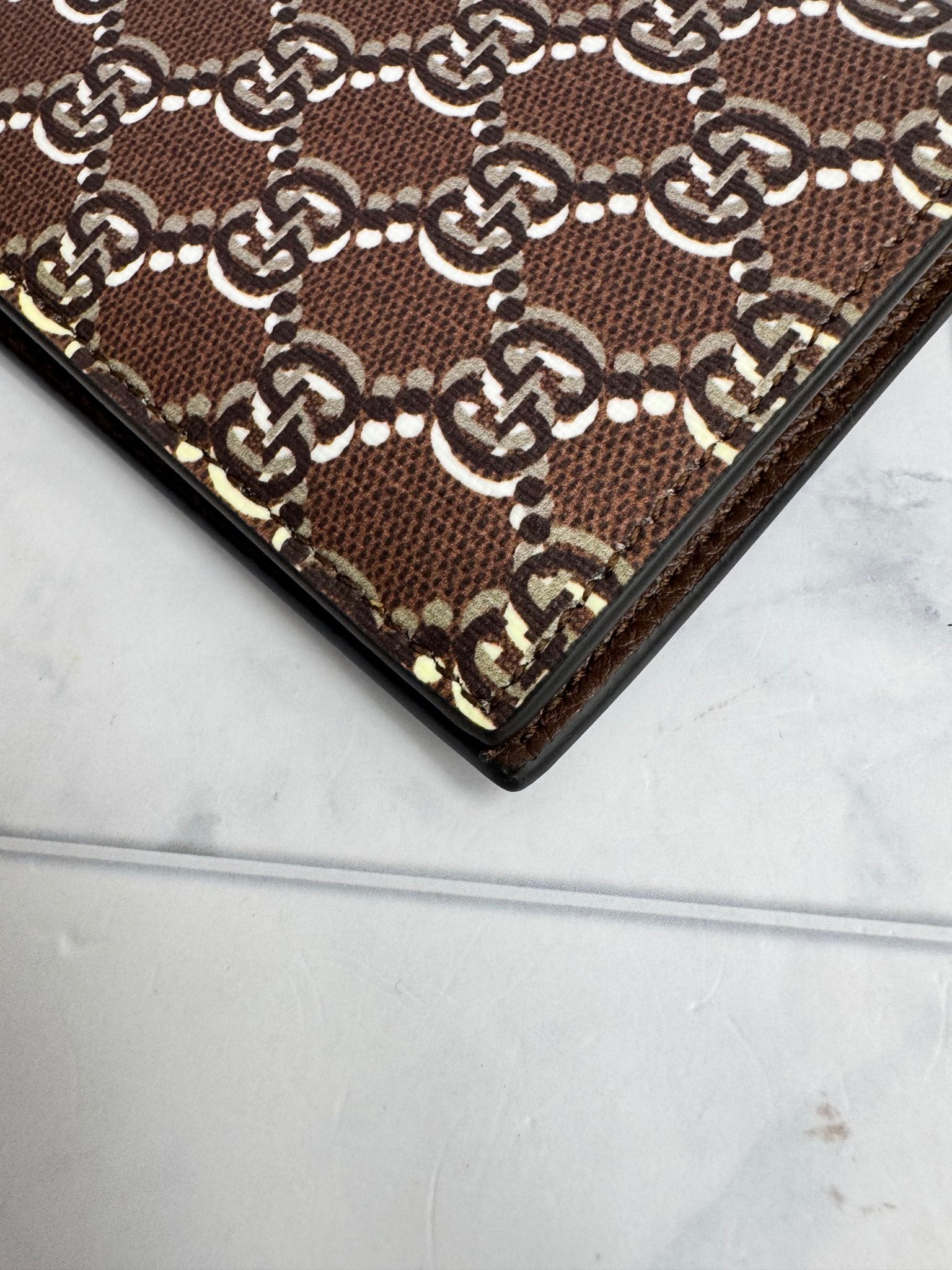 Gucci Brown GG Monogram Coated Canvas Shadow Passport Cover