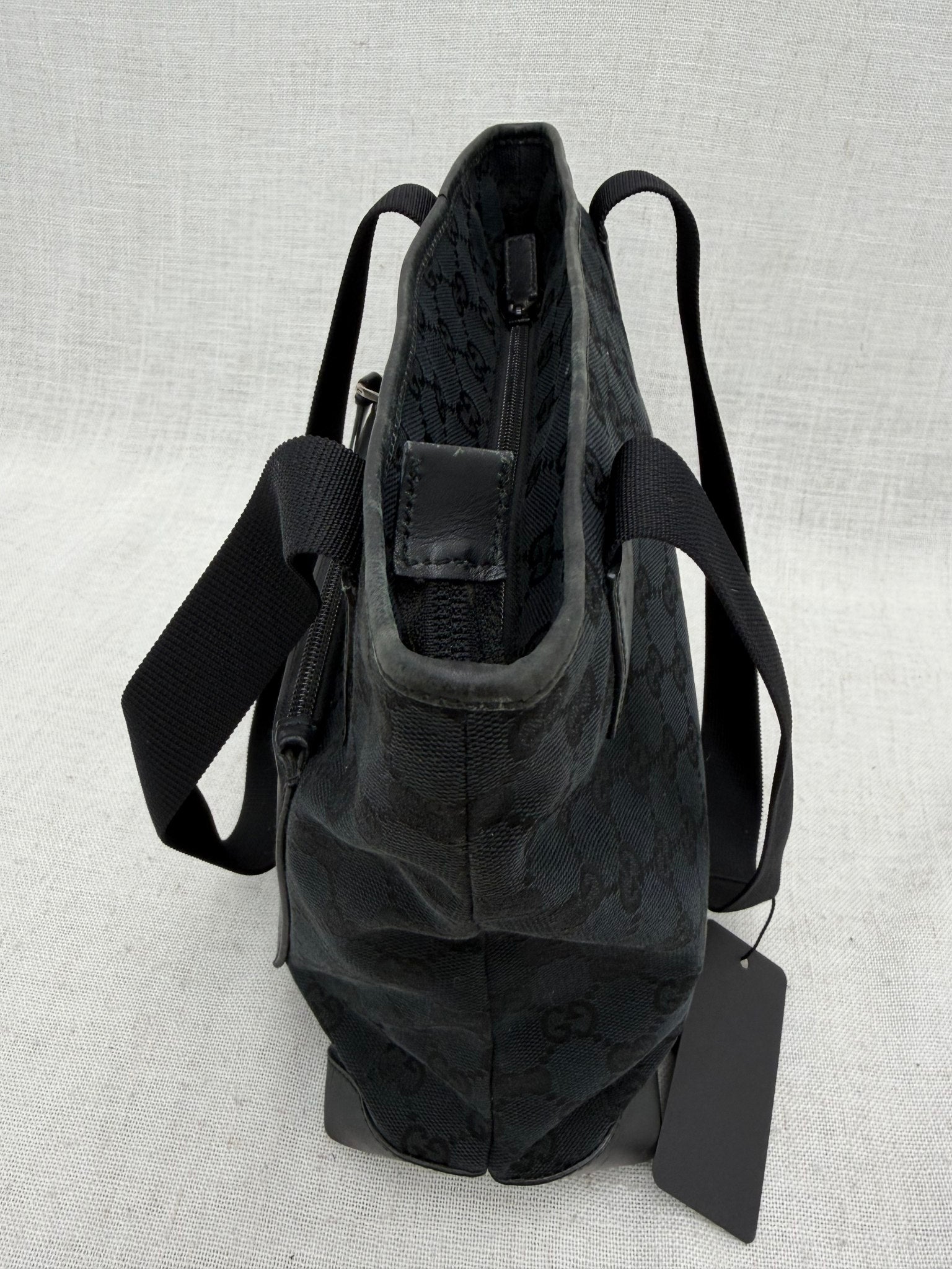 Gucci Black GG Canvas & Leather Tote Bag