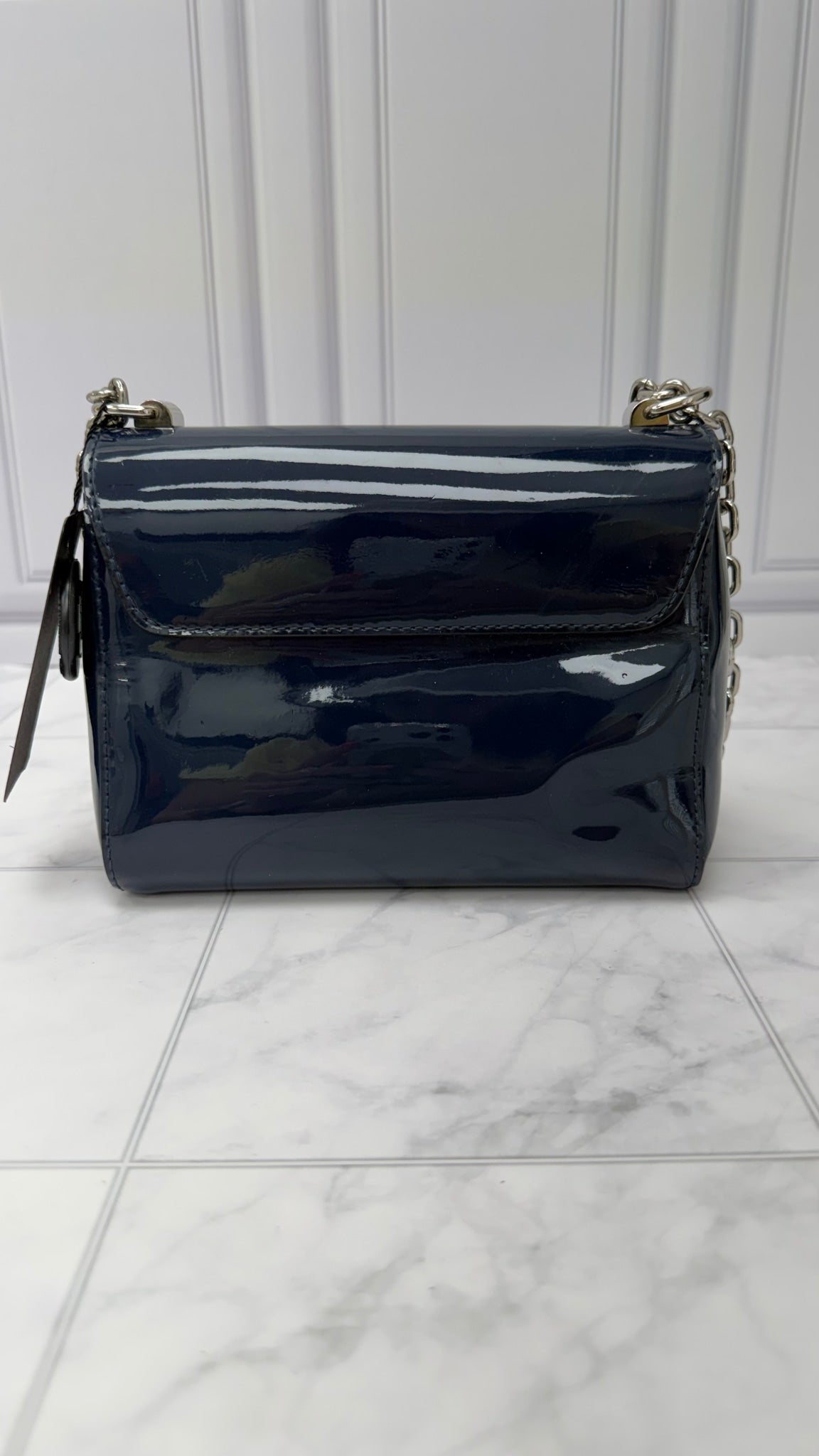 Louis Vuitton Navy Blue Patent Leather Twist PM Bag