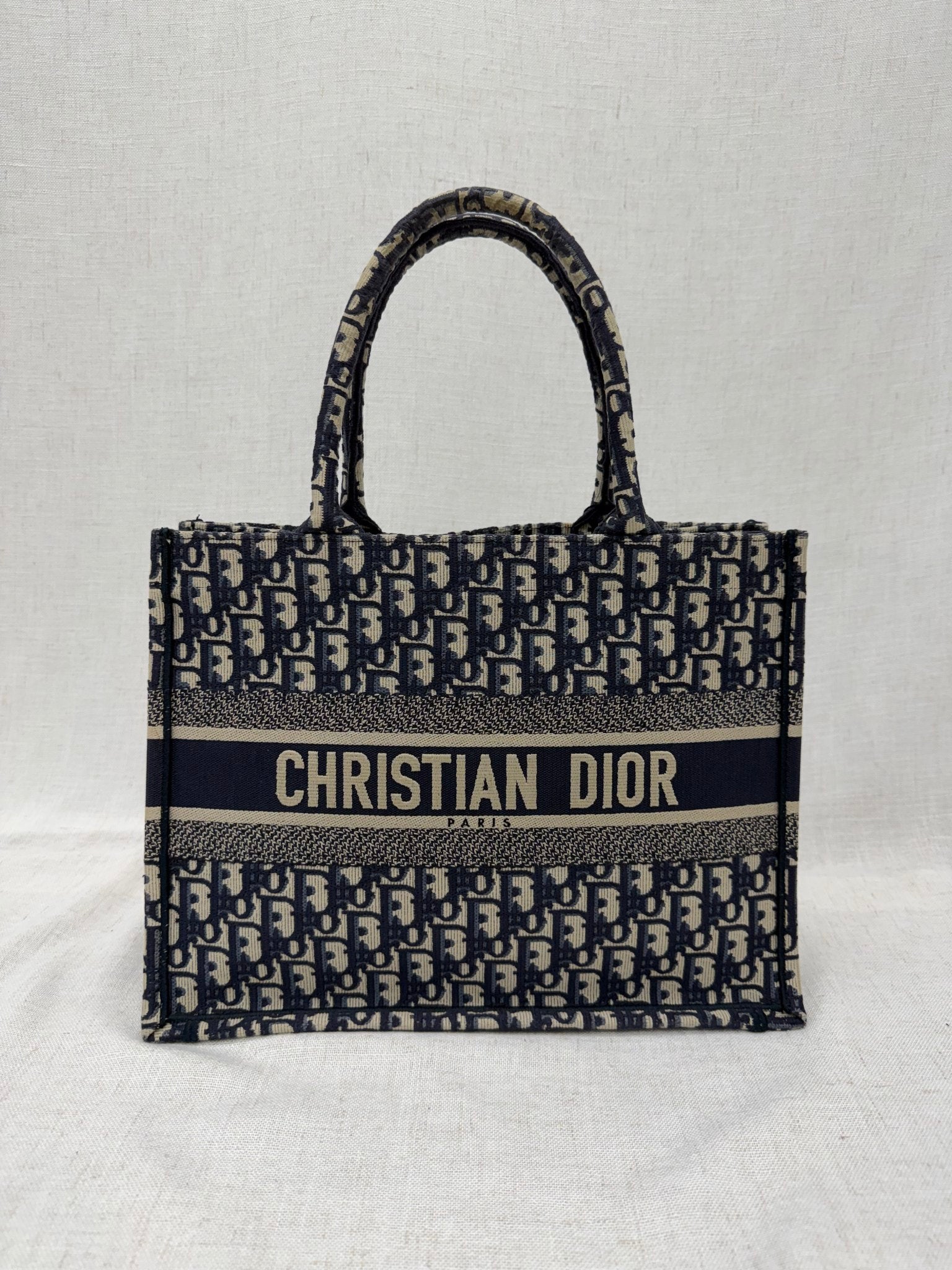 Christian Dior Navy Blue Oblique Medium Book Tote