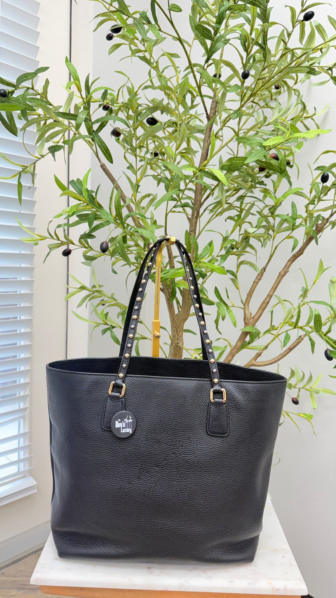 Dolce & Gabbana Black Grained Leather Tote Bag 