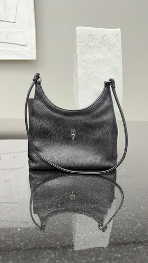 Chrome Hearts Black Leather Bagger Shoulder Bag