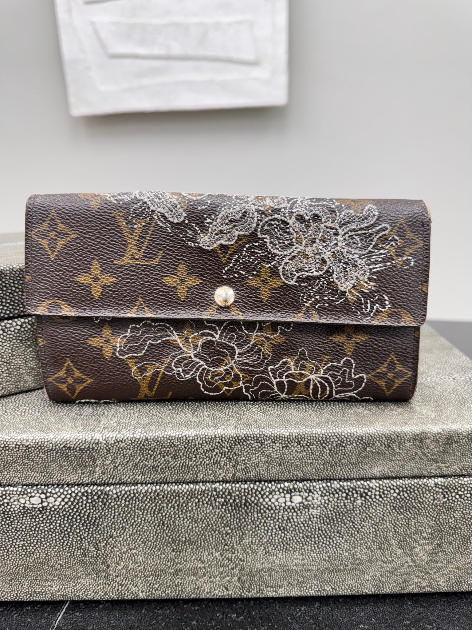 Louis Vuitton Monogram Dentelle Embroidered Sarah Wallet