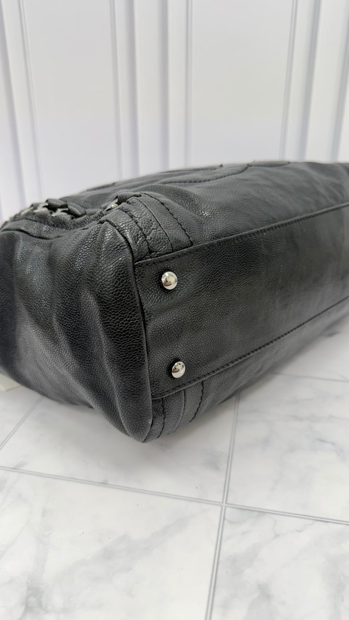 Chanel Black Caviar Leather CC Chain Shoulder Tote