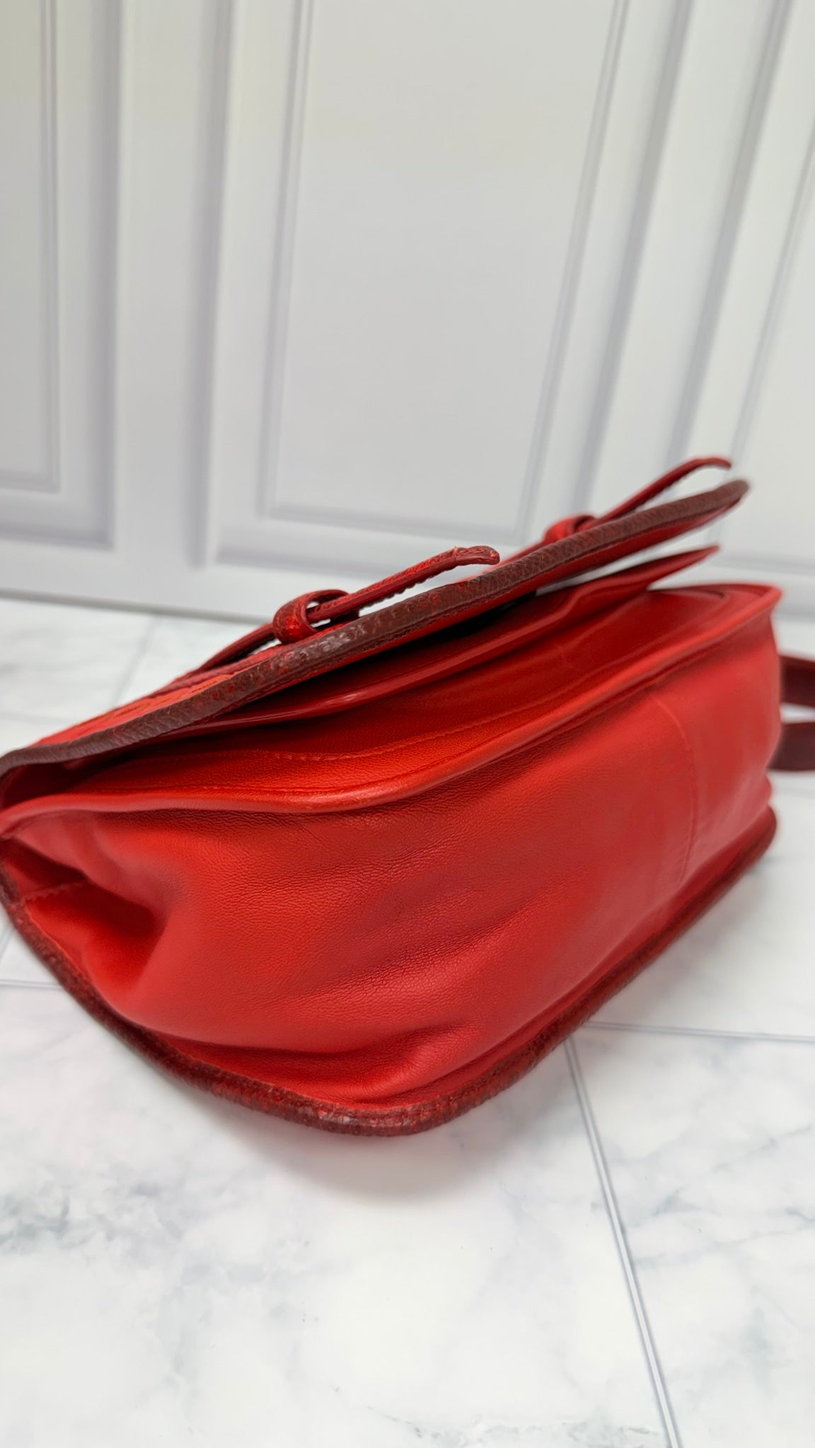 Bottega Veneta Red Intrecciato Leather Olimpia Crossbody Bag 