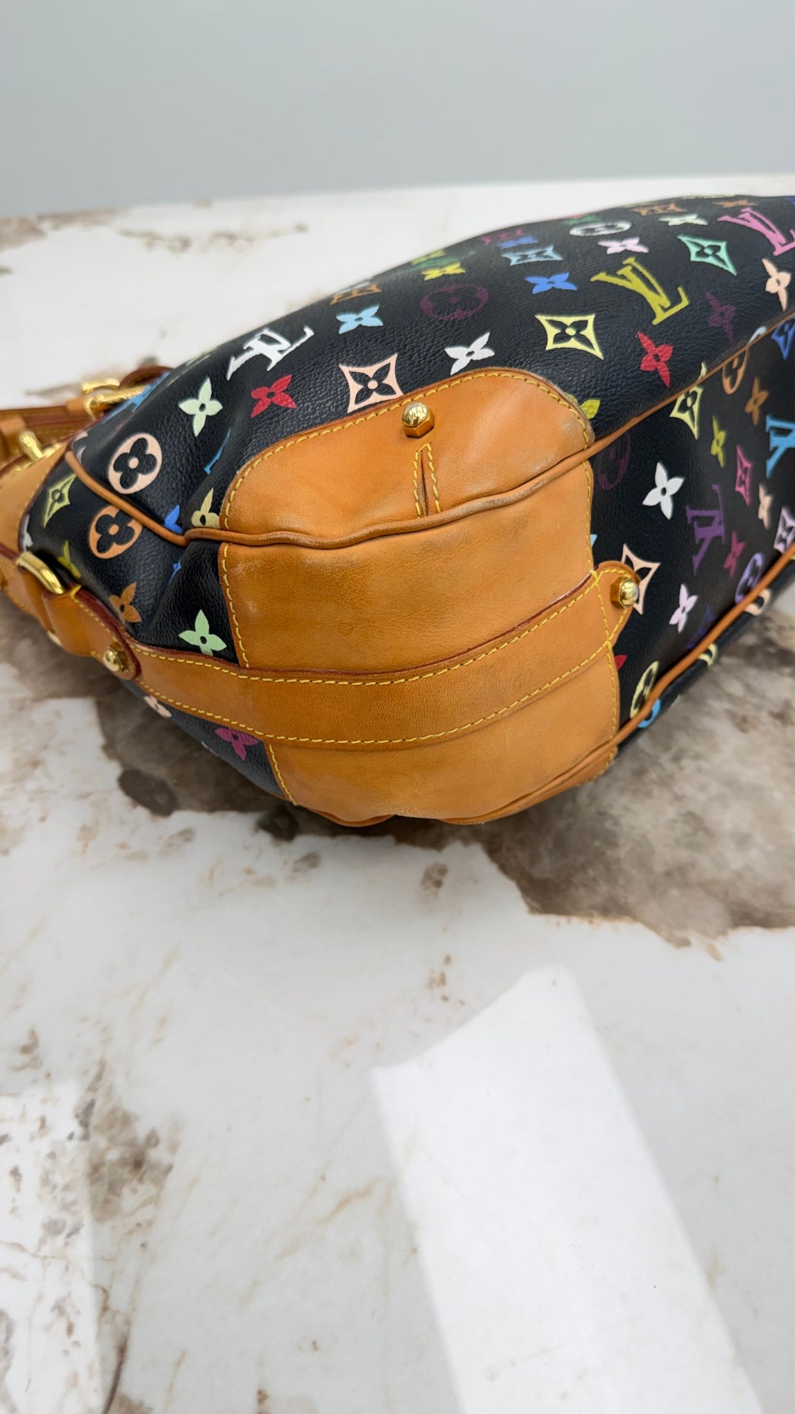 Louis Vuitton Black Multicolor Monogram Greta Shoulder Bag