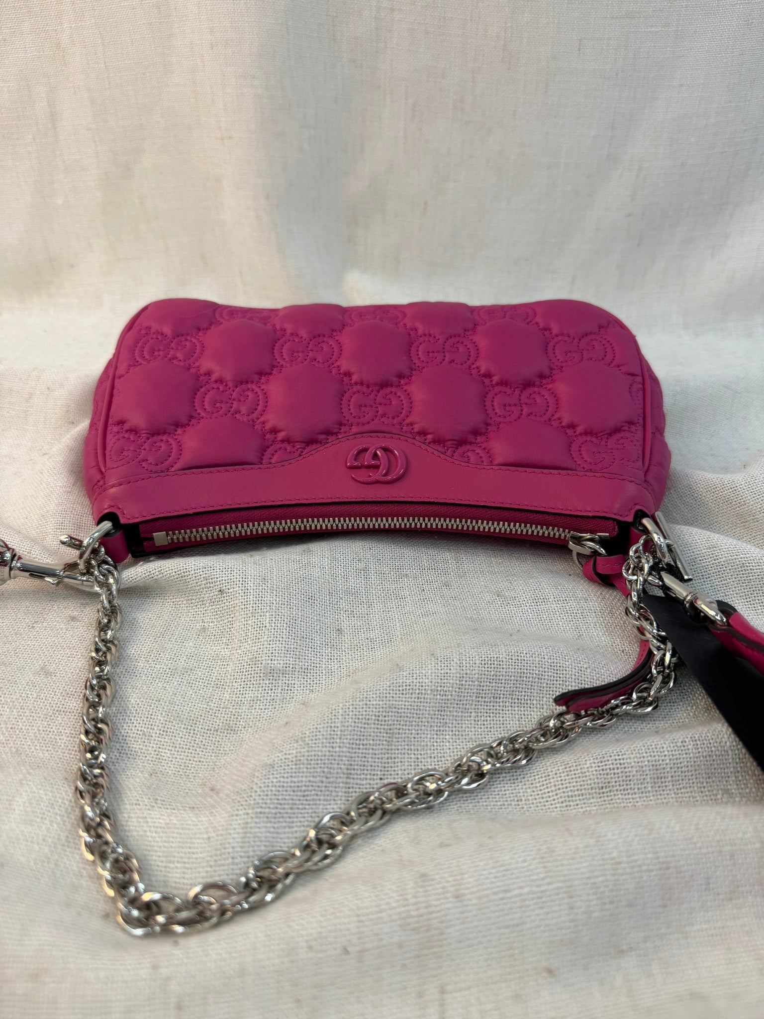 Gucci Pink Nylon GG Matelasse Quilted Shoulder Bag 