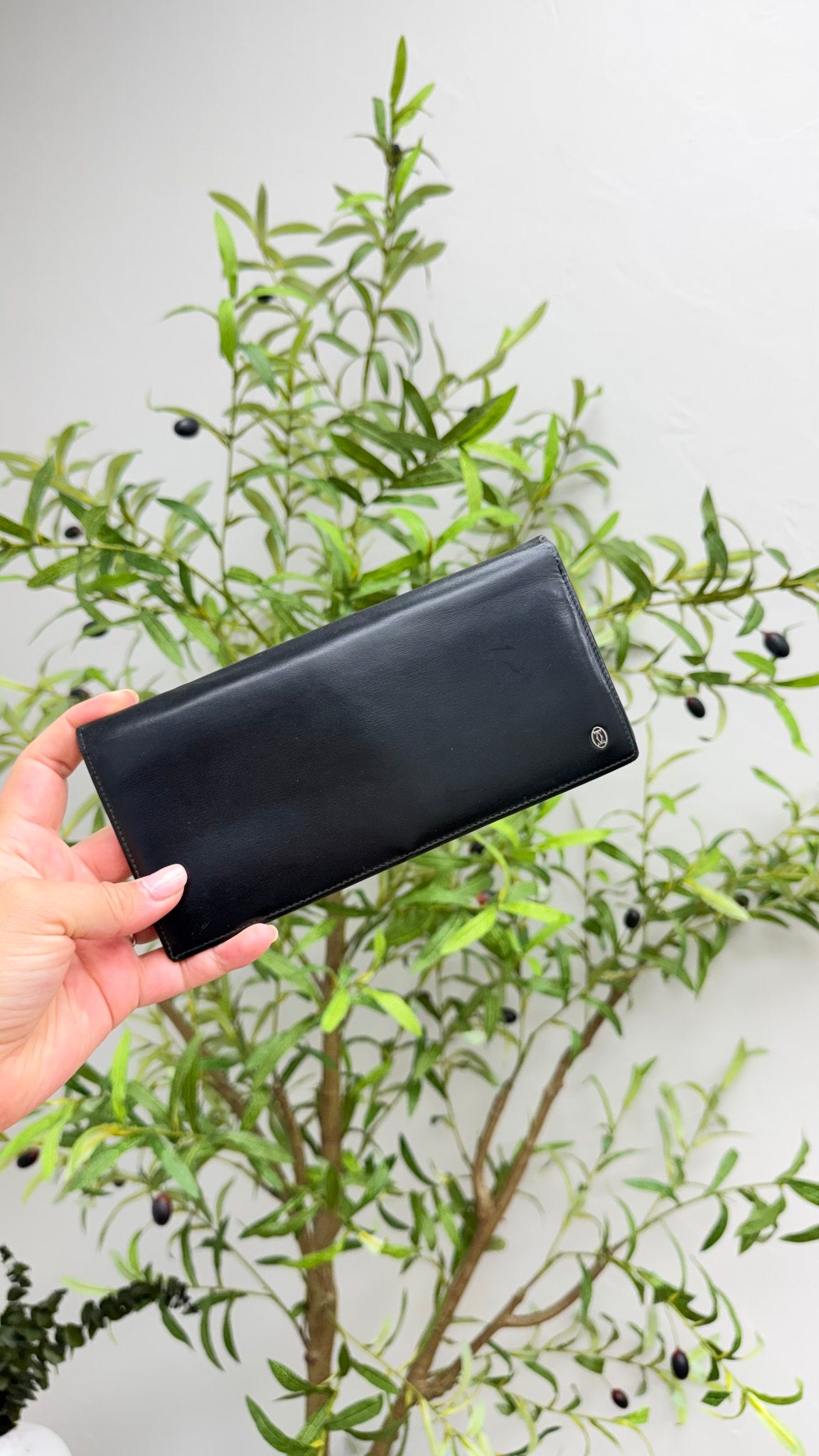 Cartier Black Leather Pasha Long Wallet