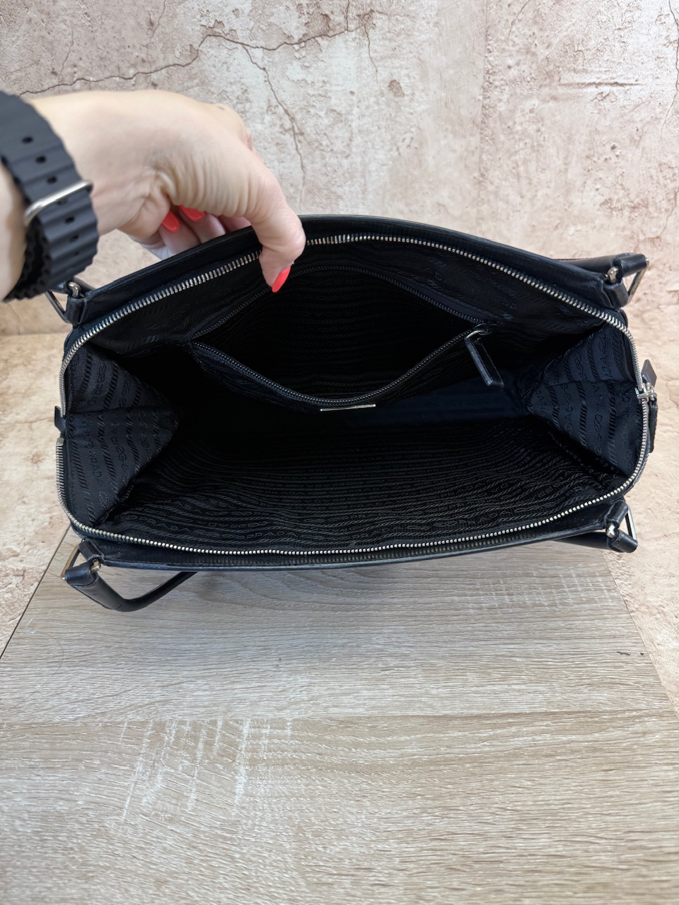 Prada Black Leather Shoulder Bag