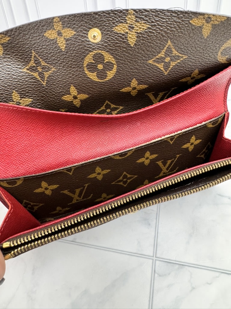 Louis Vuitton Monogram Red Emilie Long Wallet