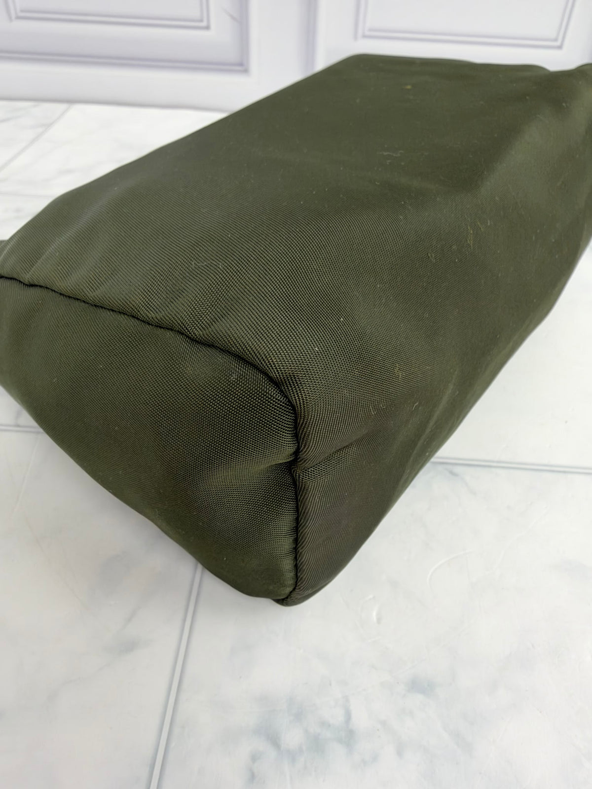 Prada Green Nylon Zippy Cosmetic Pouch