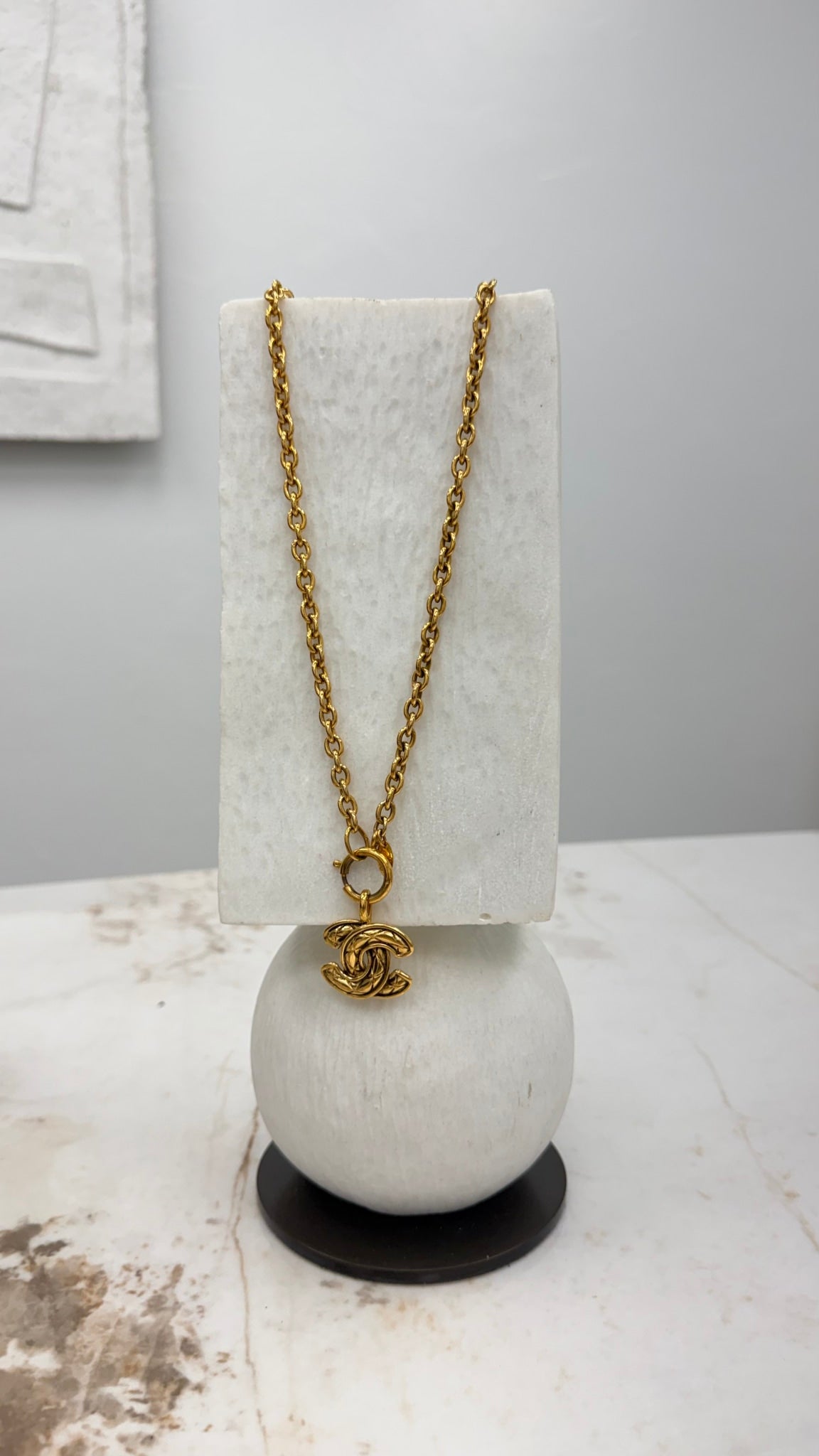 Chanel Gold Tone CC Necklace 