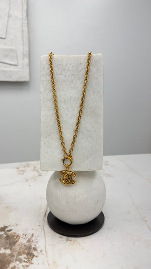 Chanel Gold Tone CC Necklace