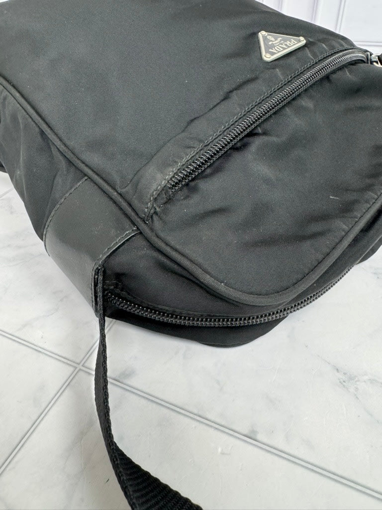 Prada Black Nylon Messenger Crossbody Bag