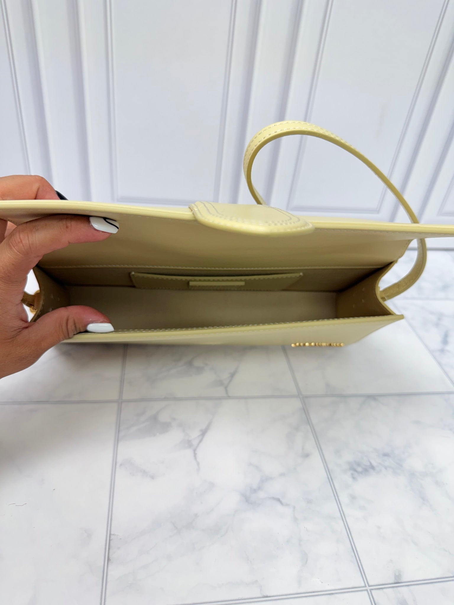 BRAND NEW - Jacquemus Ivory Leather Le Bambino Long Shoulder Bag
