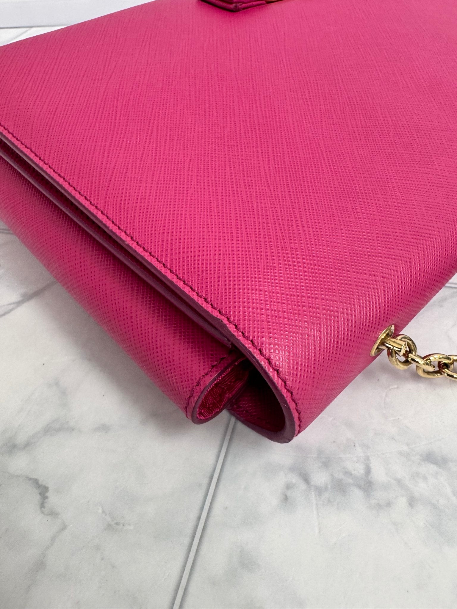 Salvatore Ferragamo Pink Saffiano Leather Vara Bow Ginny Large Crossbody Bag