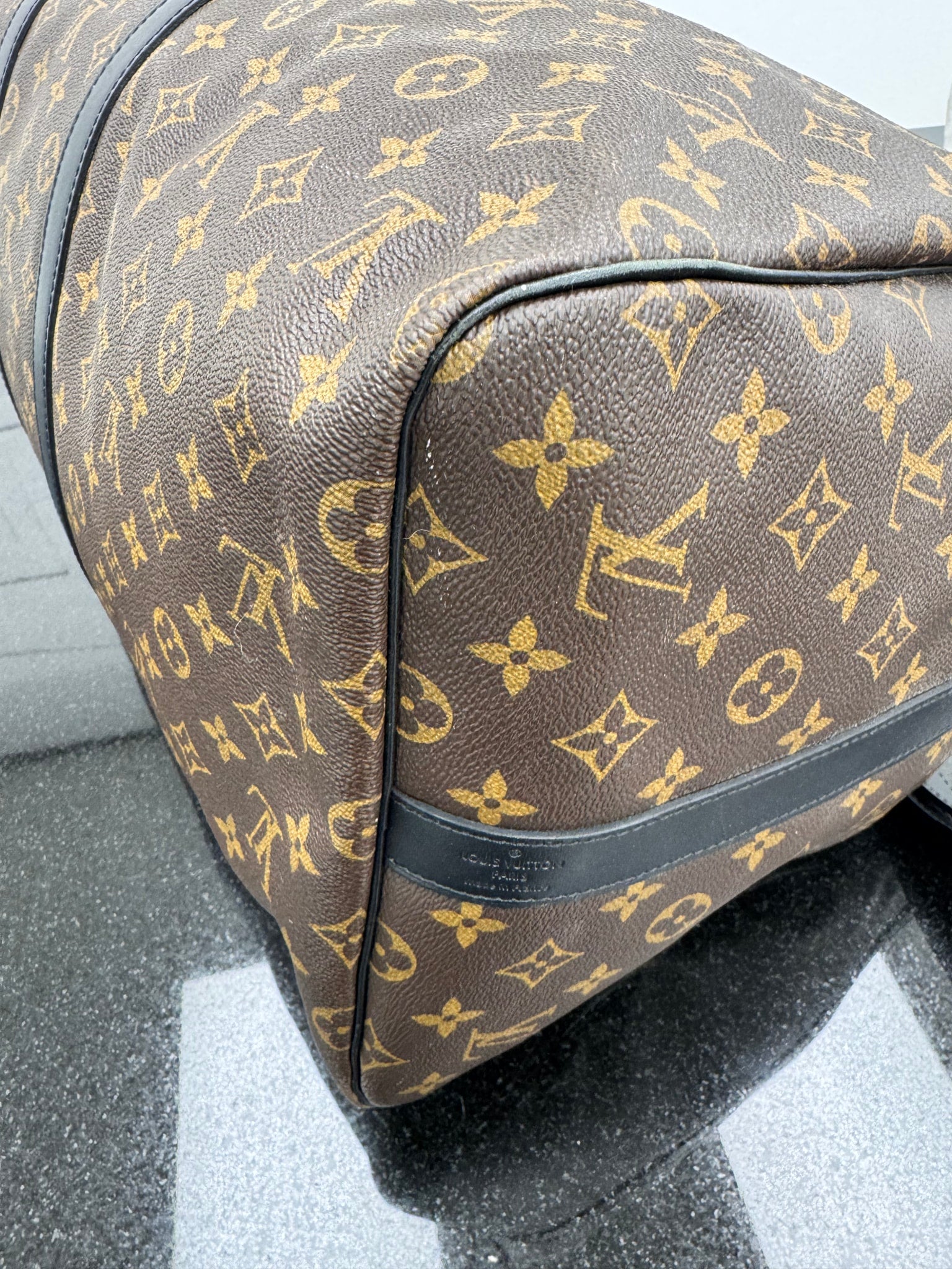 Louis Vuitton Monogram Macassar Keepall Bandouliere 55