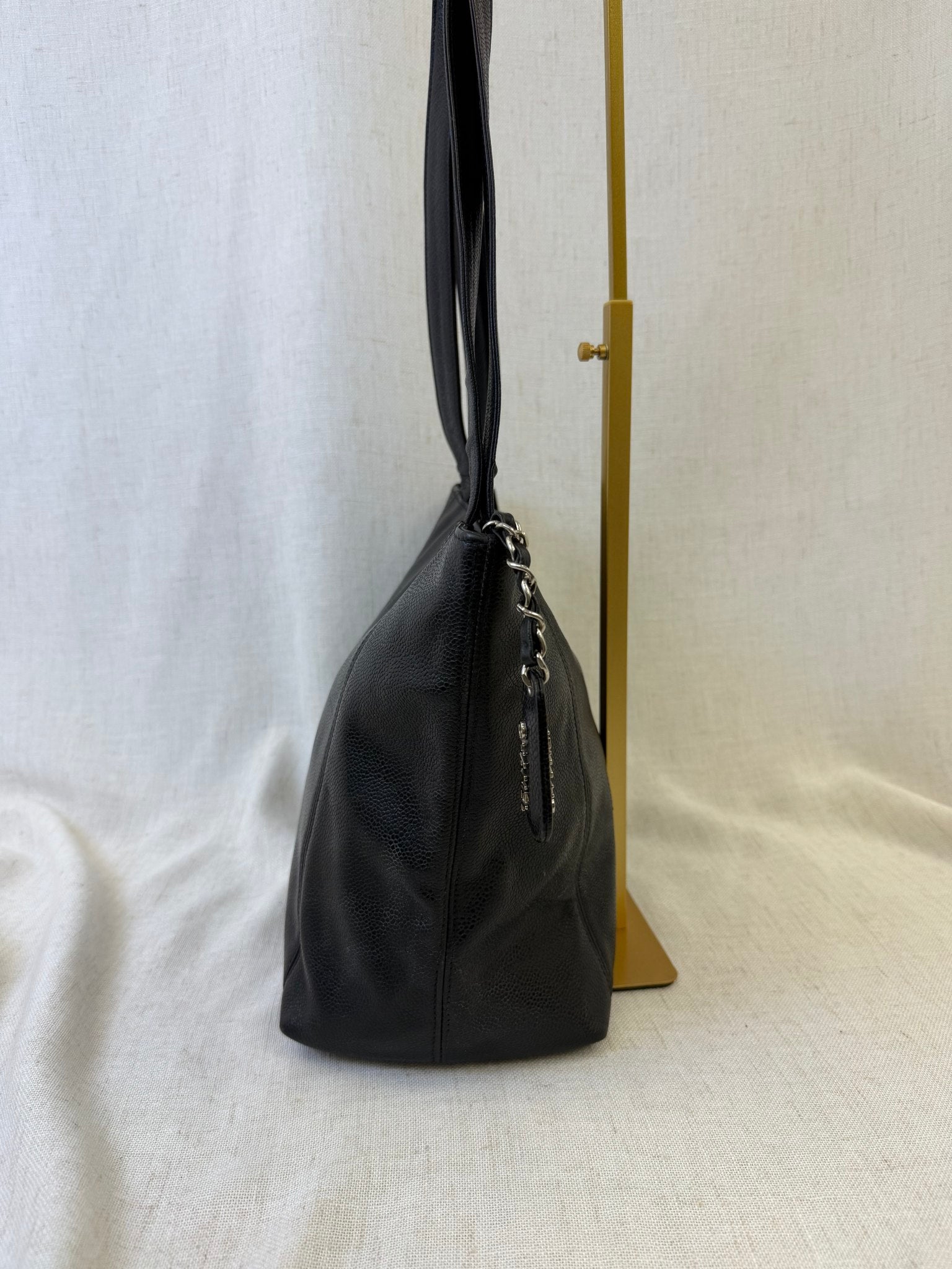 Chanel Black Caviar Leather Tote Bag