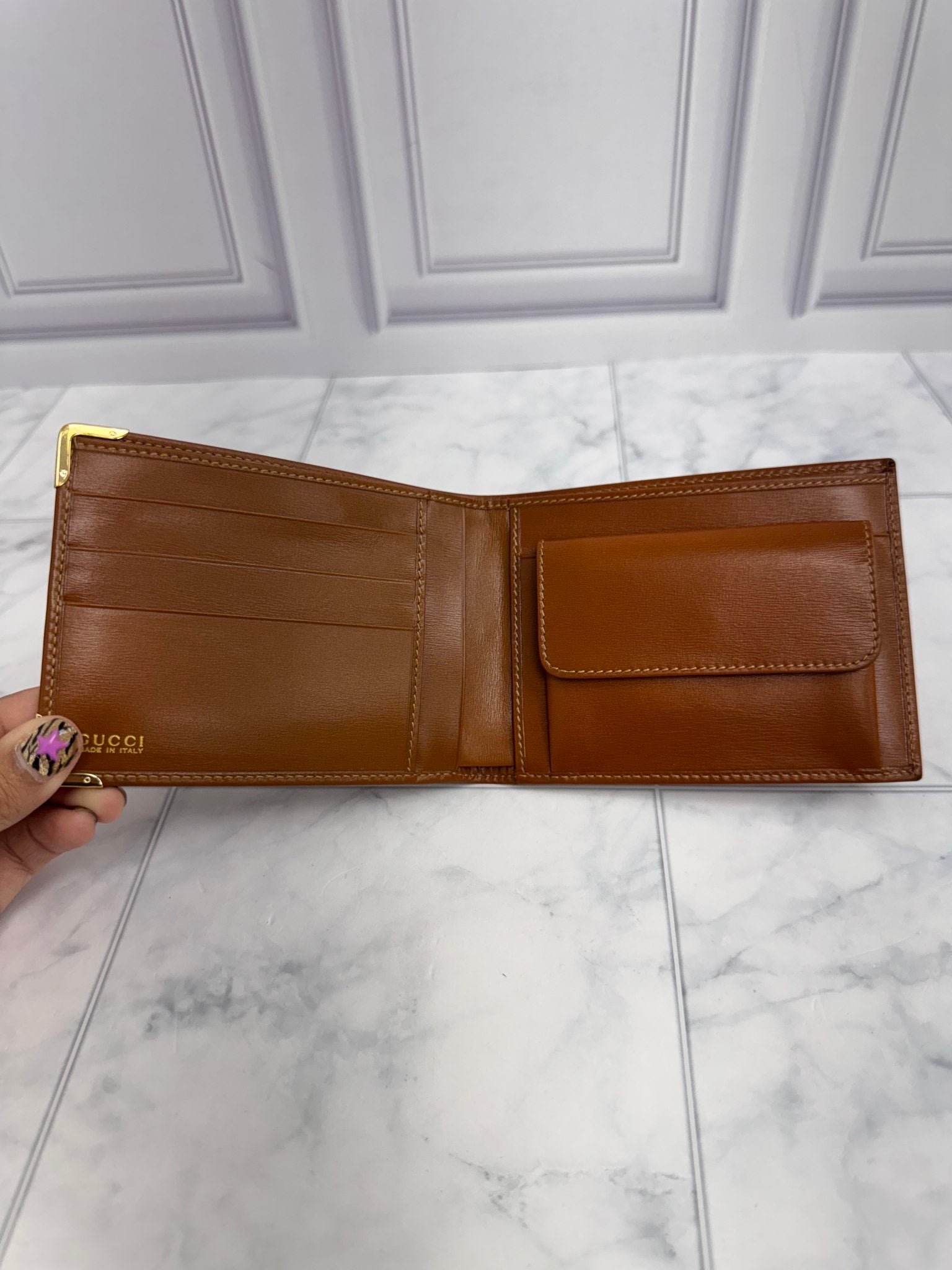 Gucci Brown Leather Bifold Wallet