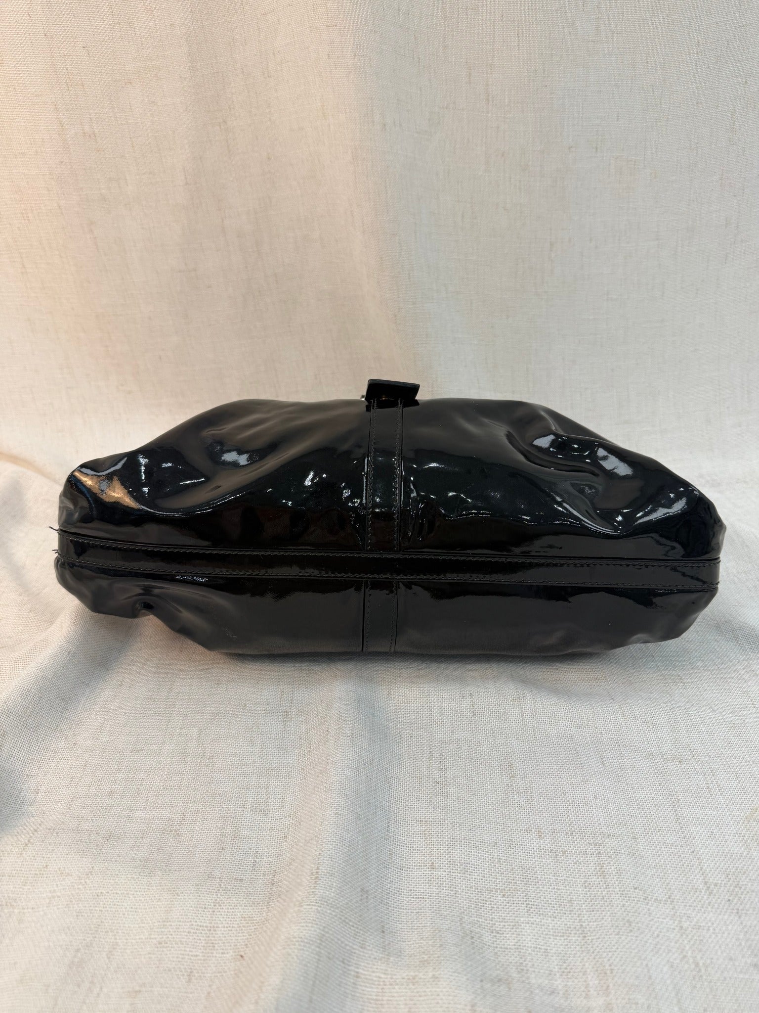 Bvlgari Black Patent Leather Chandra Shoulder Bag