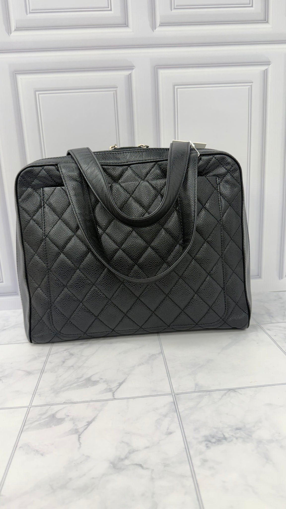 Chanel Black Caviar Leather Shoulder Bag