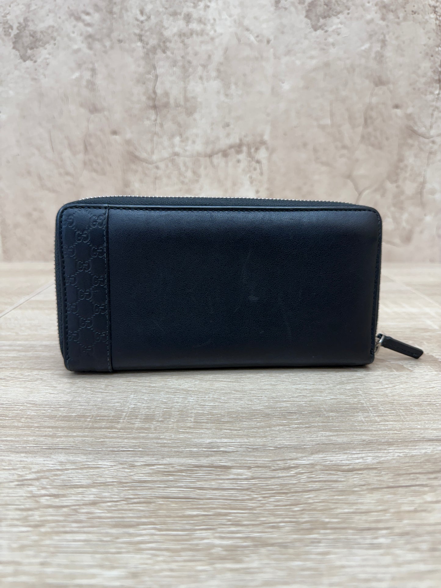 Gucci Black Microguccissima Leather Long Wallet