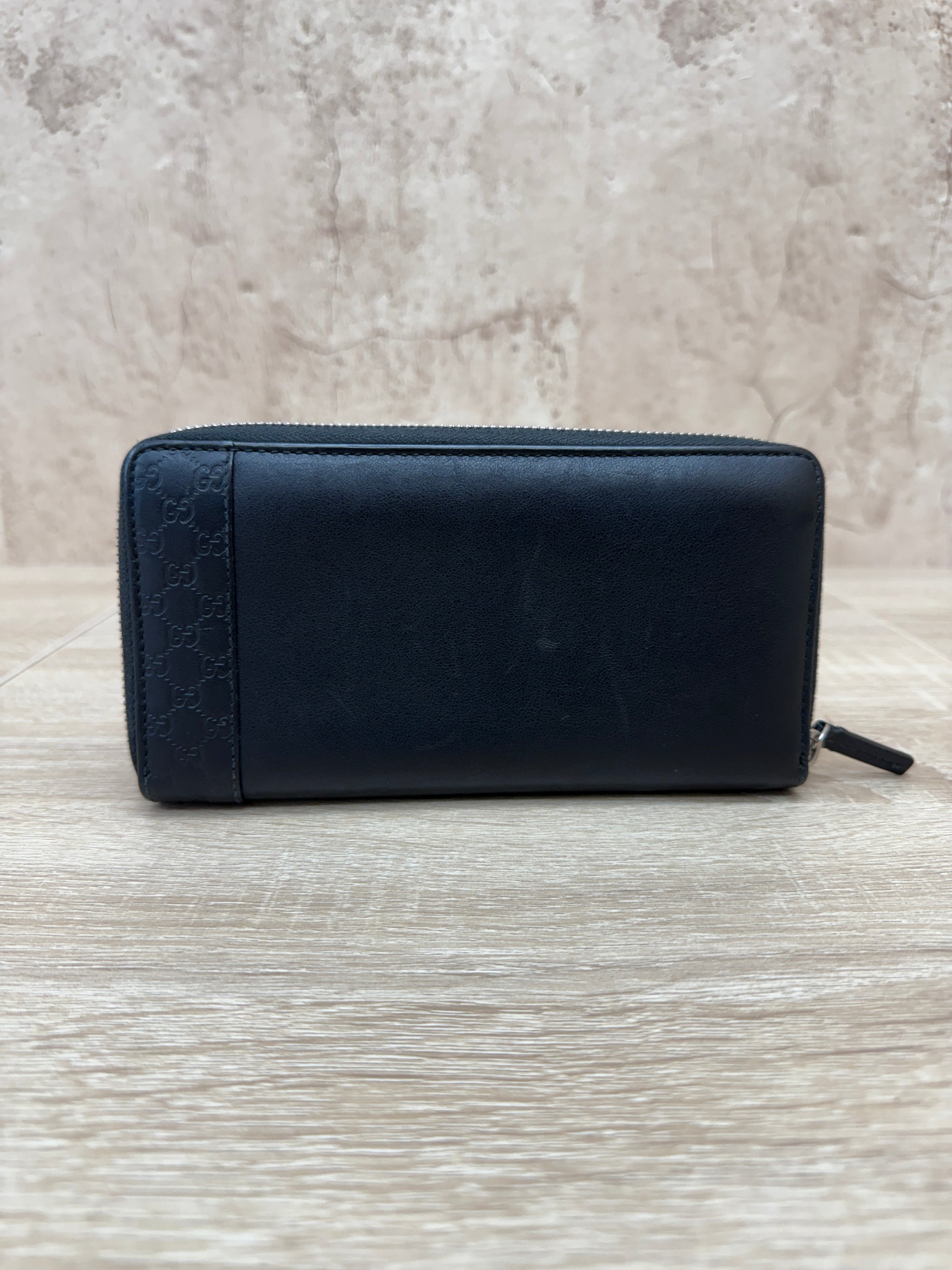 Gucci Black Microguccissima Leather Long Wallet