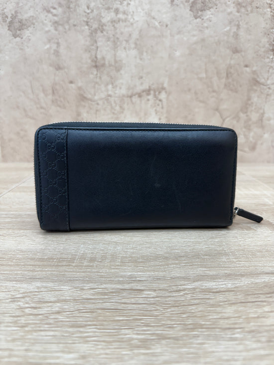 Gucci Black Microguccissima Leather Long Wallet