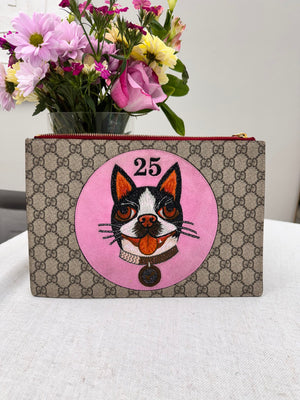 Gucci GG Supreme Monogram Bosco Clutch Bag
