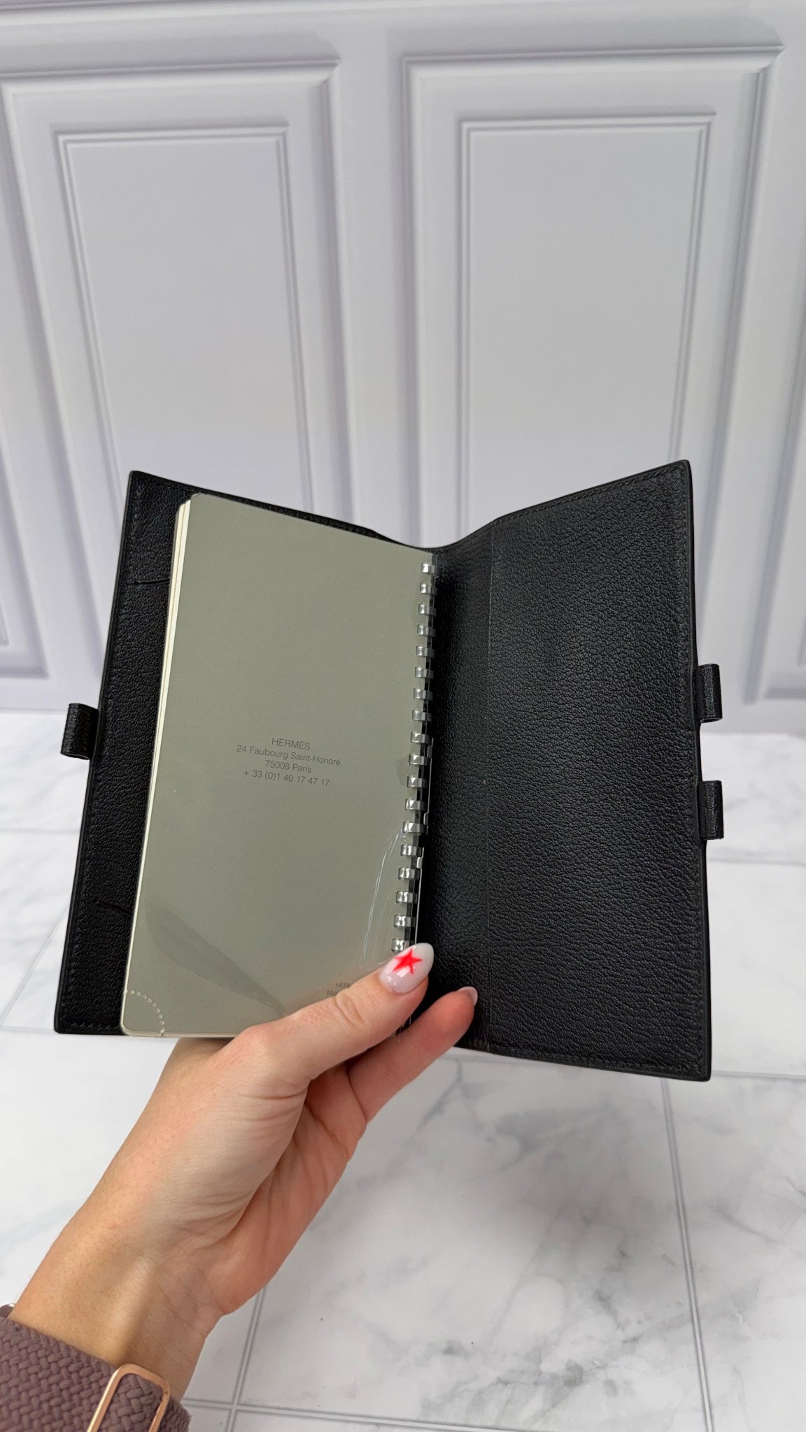 Hermes Black Leather Passport Agenda