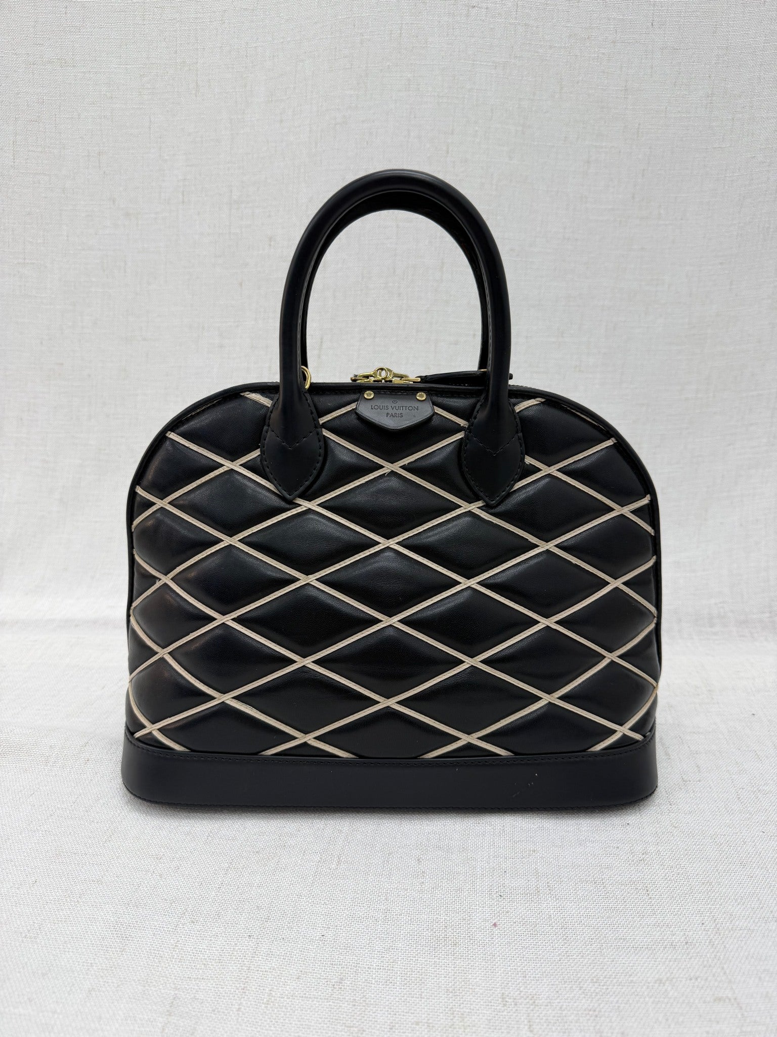 Louis Vuitton Black Leather Malletage Alma PM 