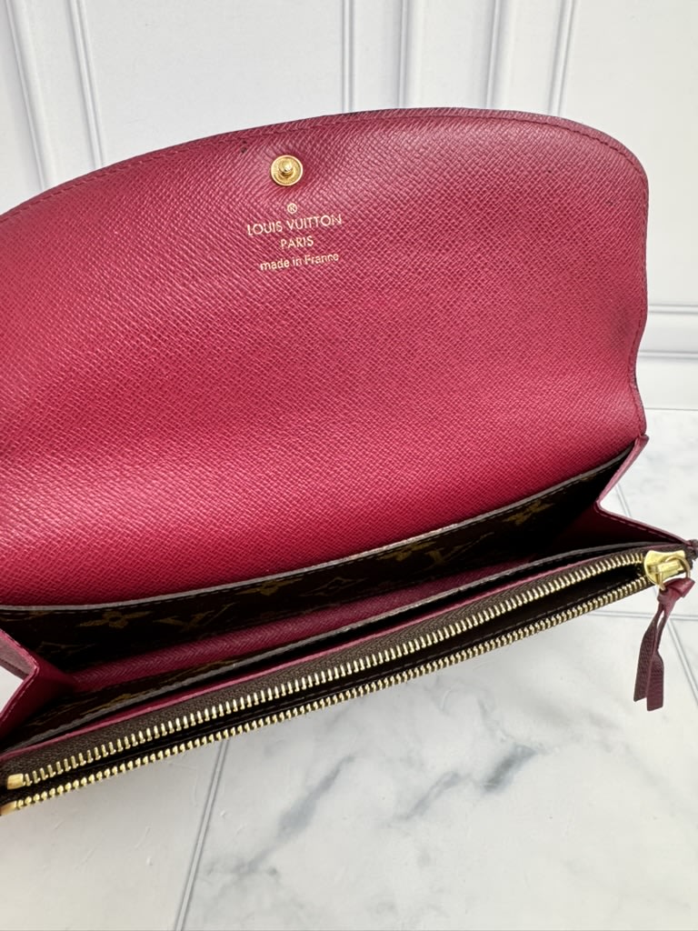 Louis Vuitton Monogram And Fuchsia Emilie Wallet