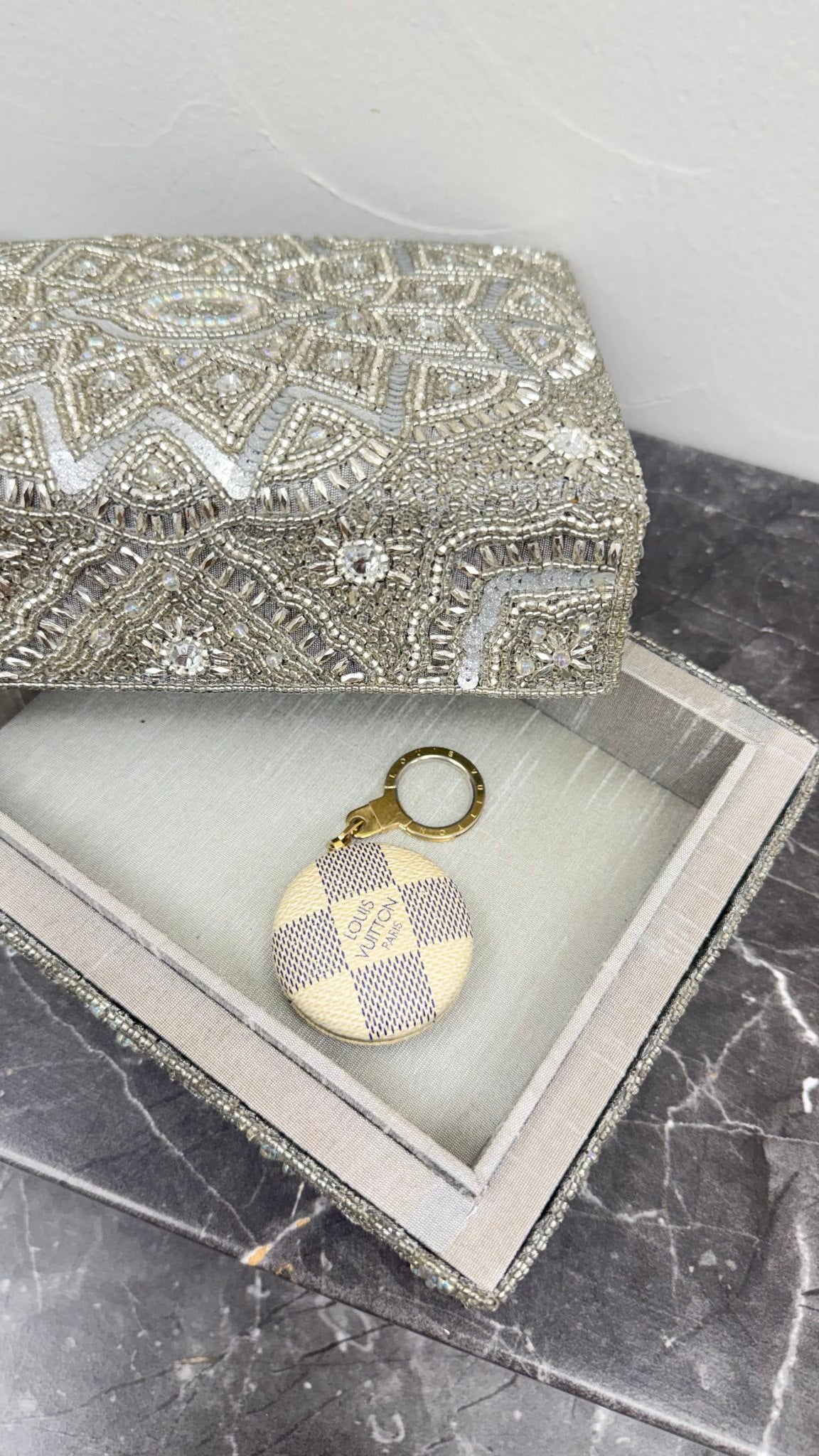 Louis Vuitton Damier Azur Astropill Key Chain 